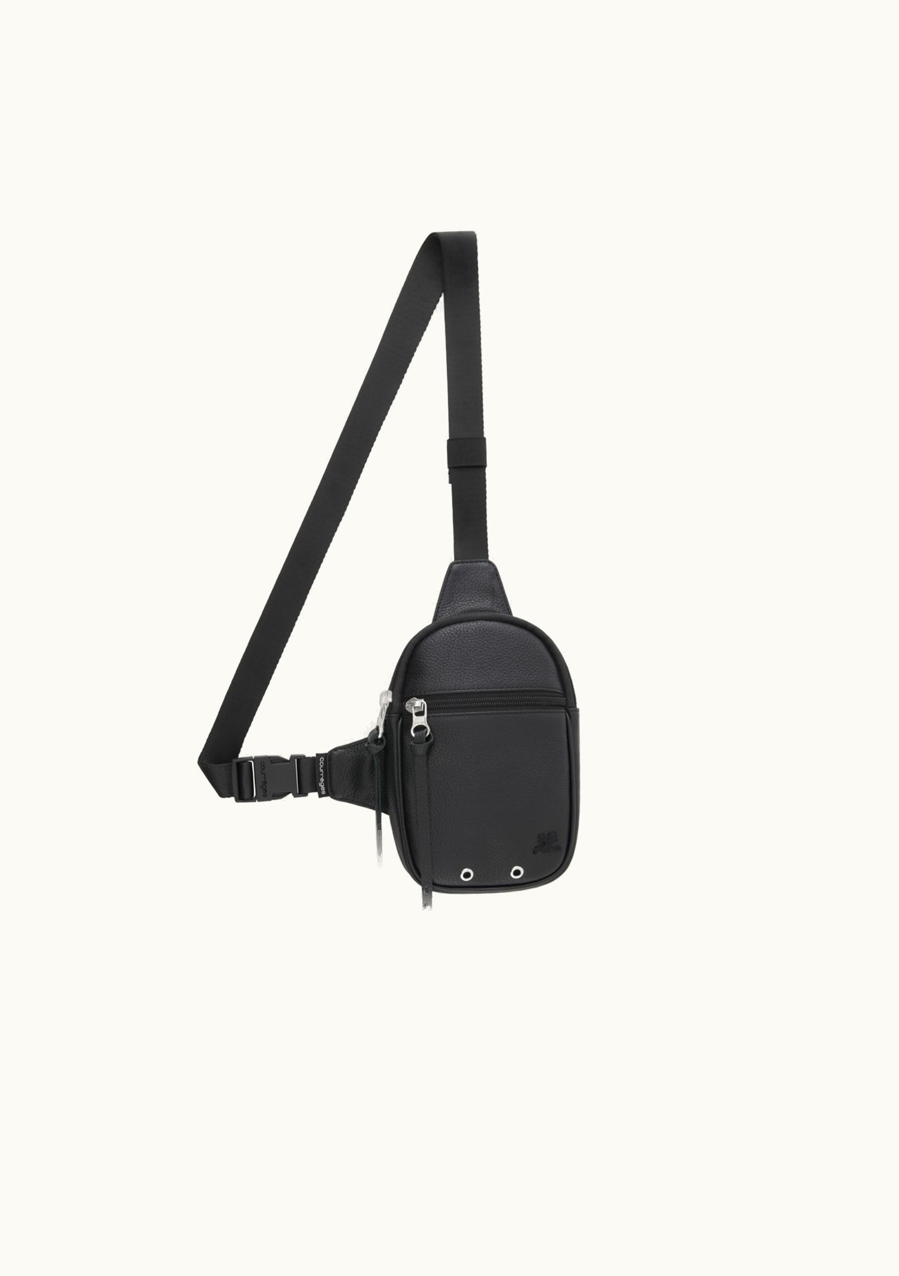 Courrèges Courrèges Canvas 01 Grained Leather Cross Body Bag