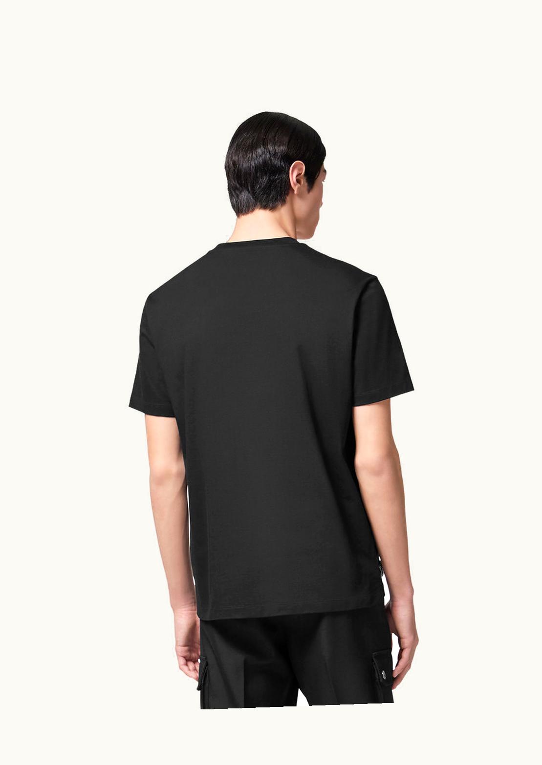 Versace Versace 1978 Embroidered Logo Cotton T-Shirt Black