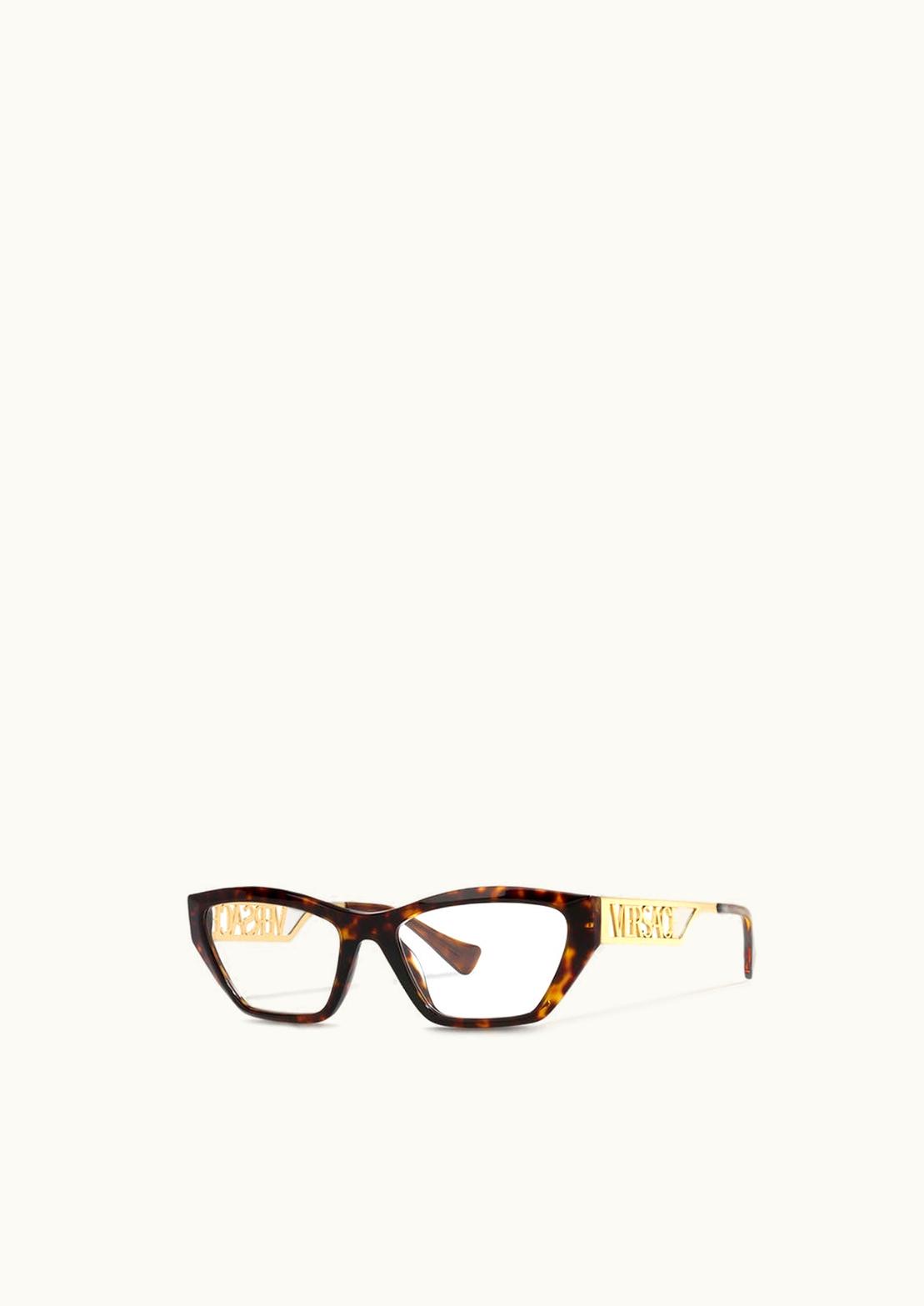 Versace Versace 90s Vintage Logo Cat-Eye Glasses Havana