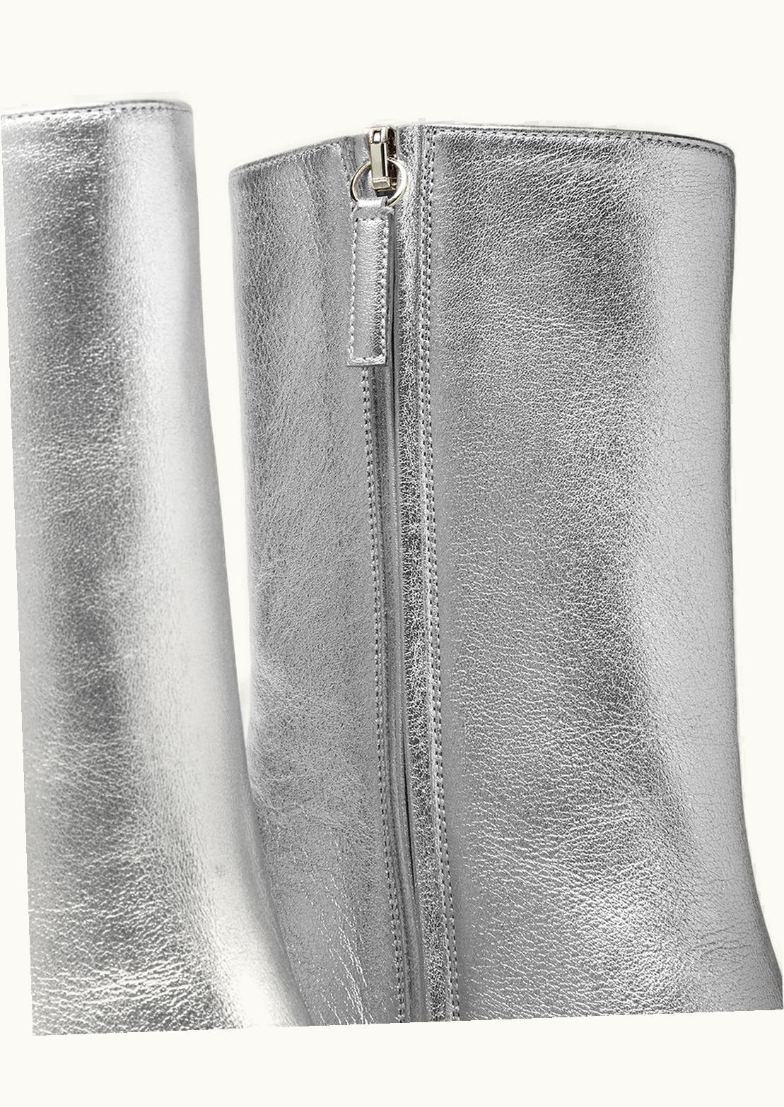 Versace Versace Aevitas Metallic Platform Ankle Boots Silver