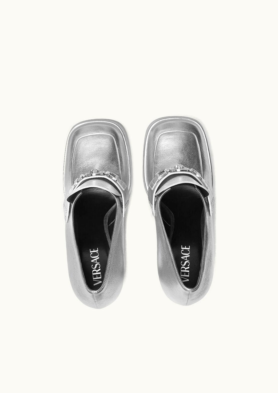 Versace Versace Aevitas Medusa '95 Metallic Leather Platform Pumps Silver