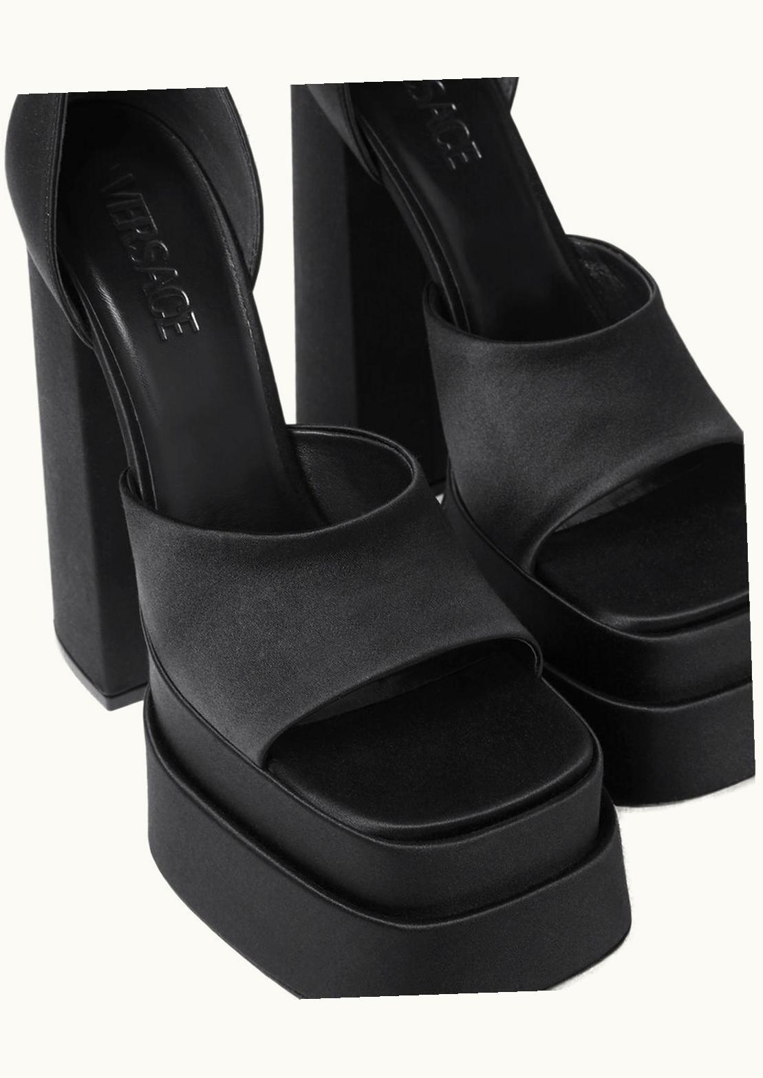 Versace Versace Aevitas Crystal-Embellished Platform Sandals Black, Gold