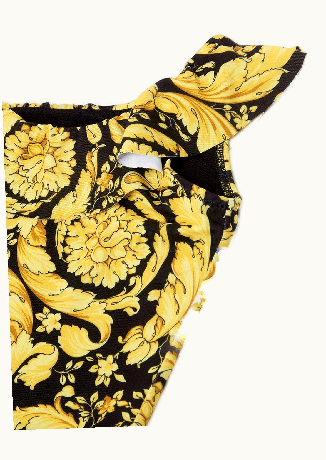 Versace Versace Barocco Kids One-Shoulder Ruffle Baby Swimsuit Black