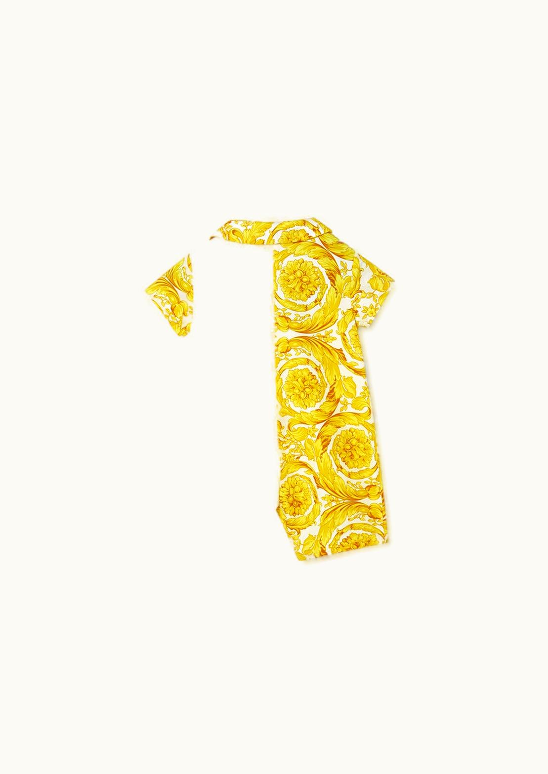 Versace Versace Barocco Gold-Foil Logo Baby Romper Set White