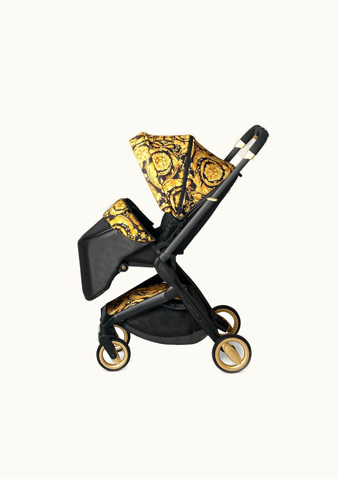 Versace Versace Barocco Baby Stroller Foot Cover Print, Black, Gold