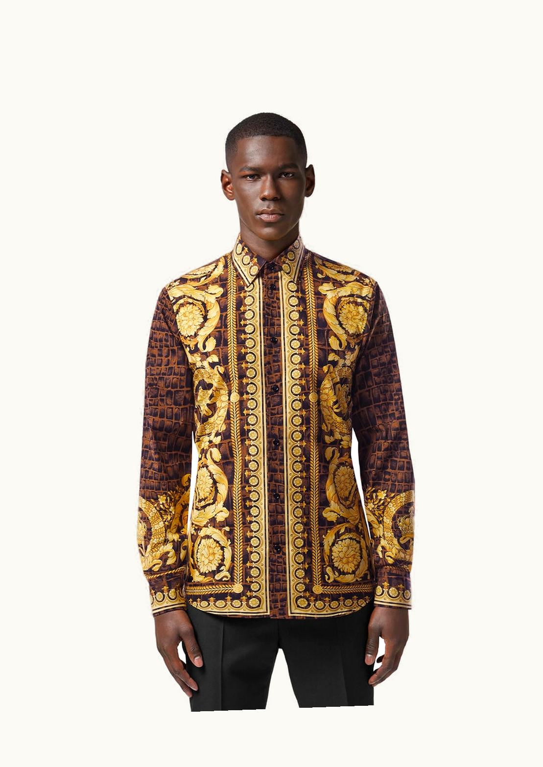 Versace Versace Baroccodile Cotton Shirt Print