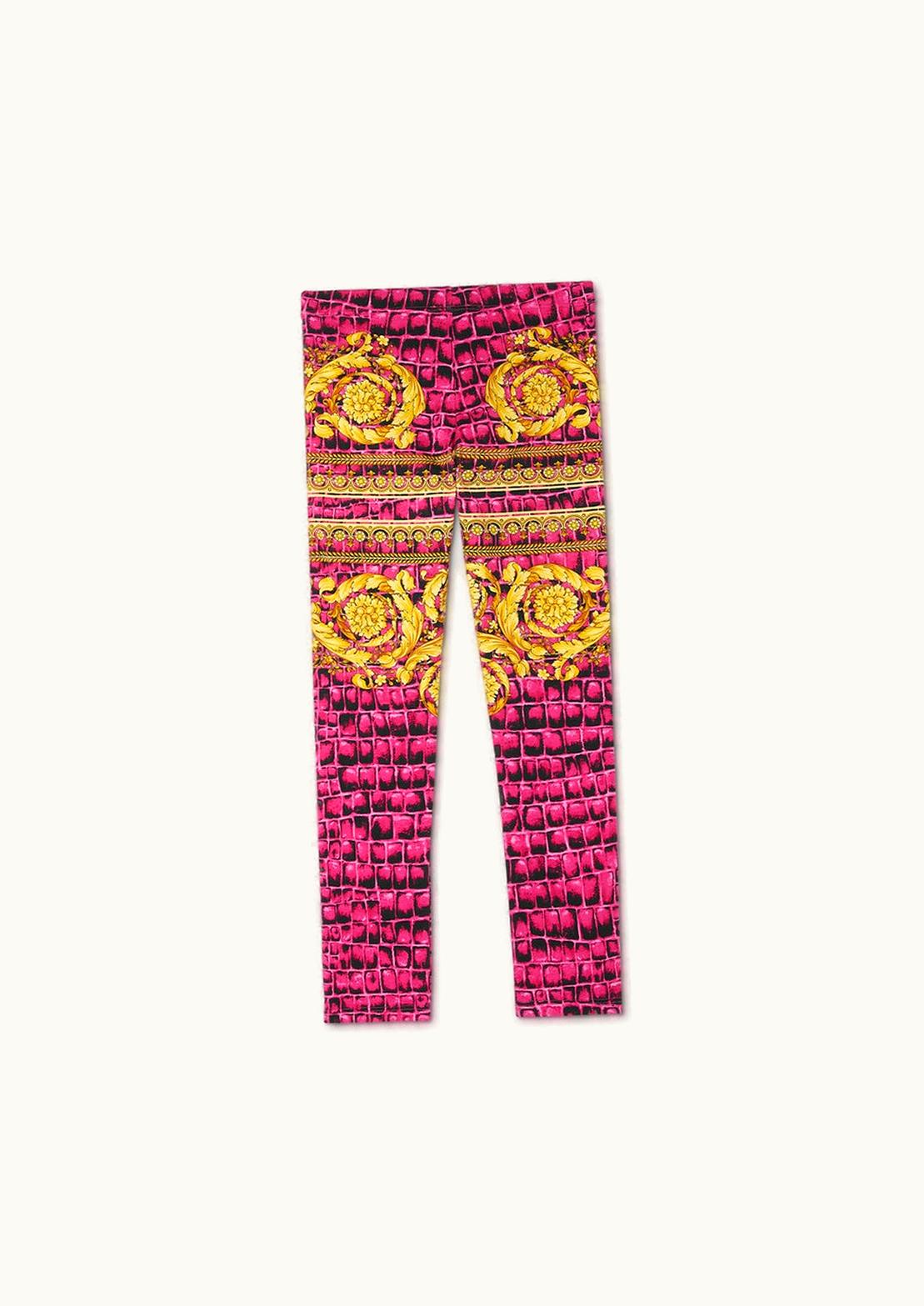 Versace Versace Baroccodile Kids Leggings Pink, Print