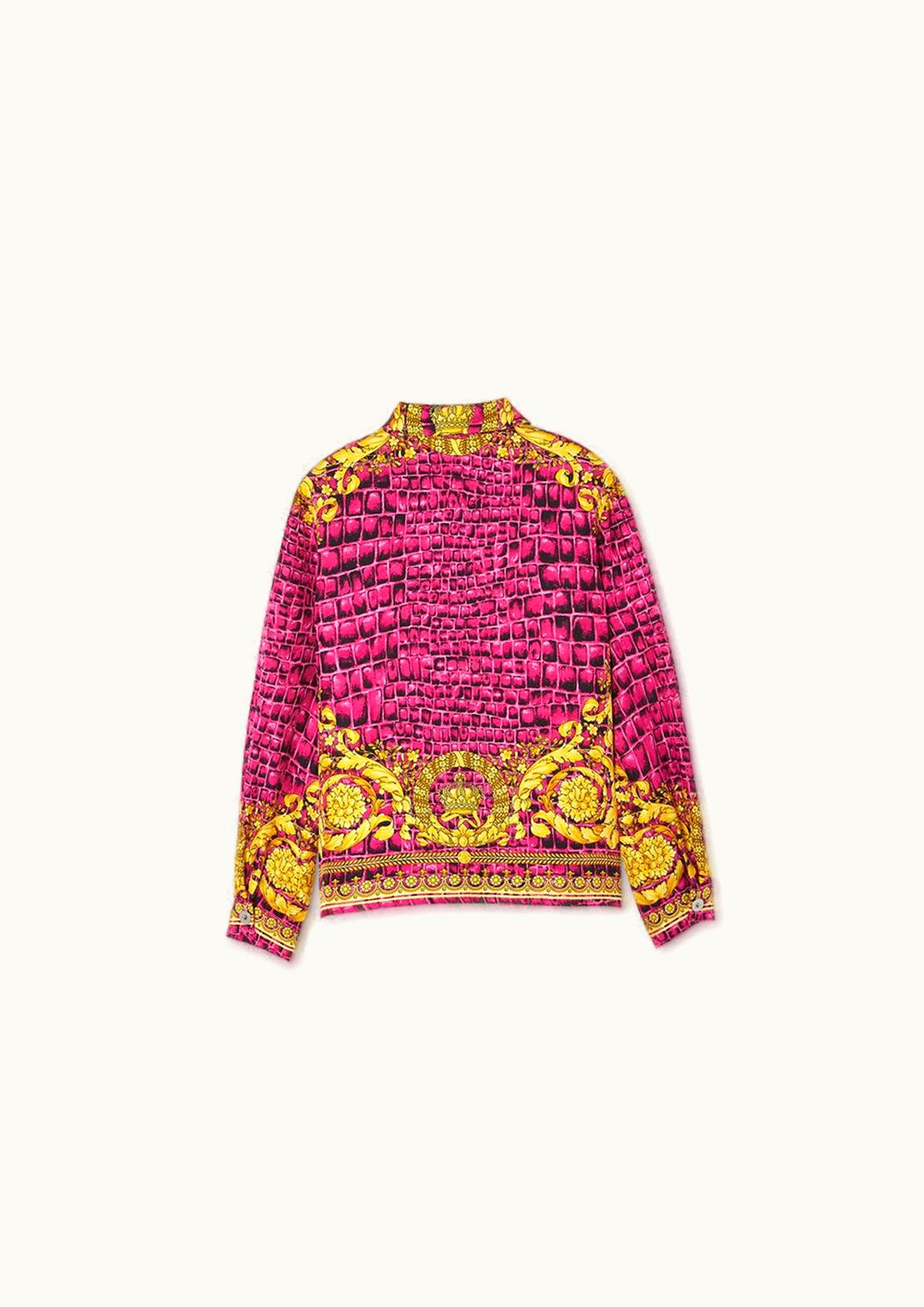 Versace Versace Baroccodile Kids Silk Shirt Pink, Print
