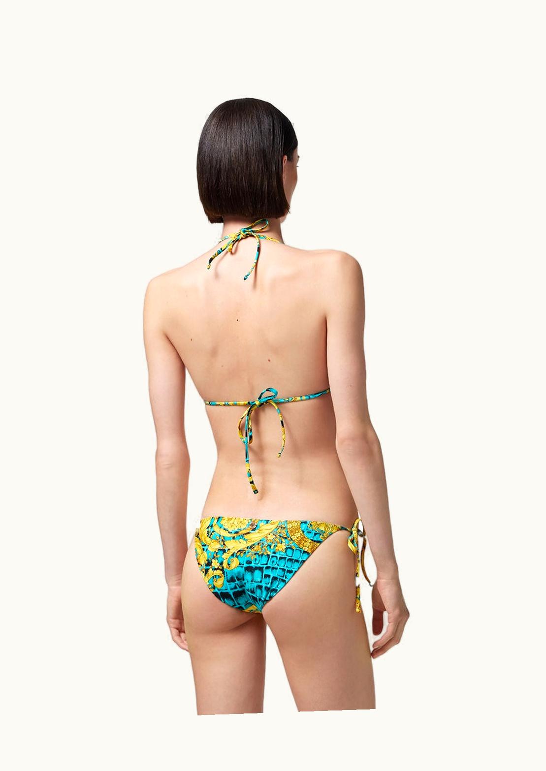 Versace Versace Baroccodile Triangle Bikini Top Print