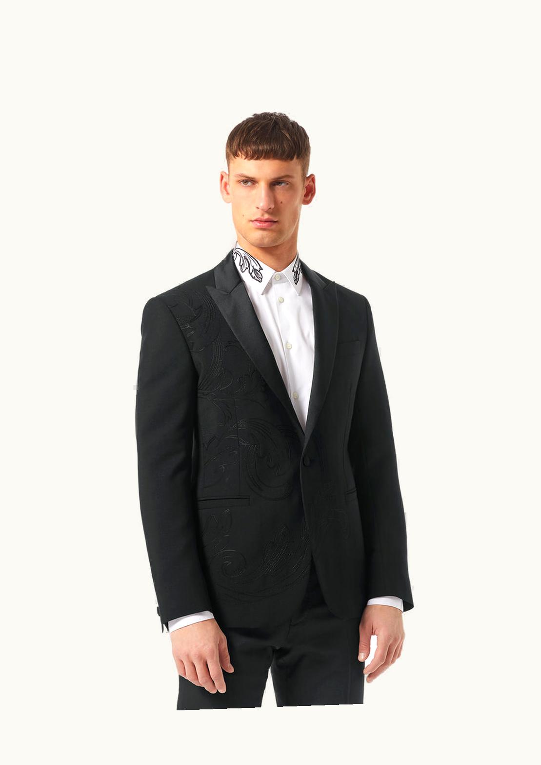 Versace Versace Barocco Embroidered Formal Blazer Black