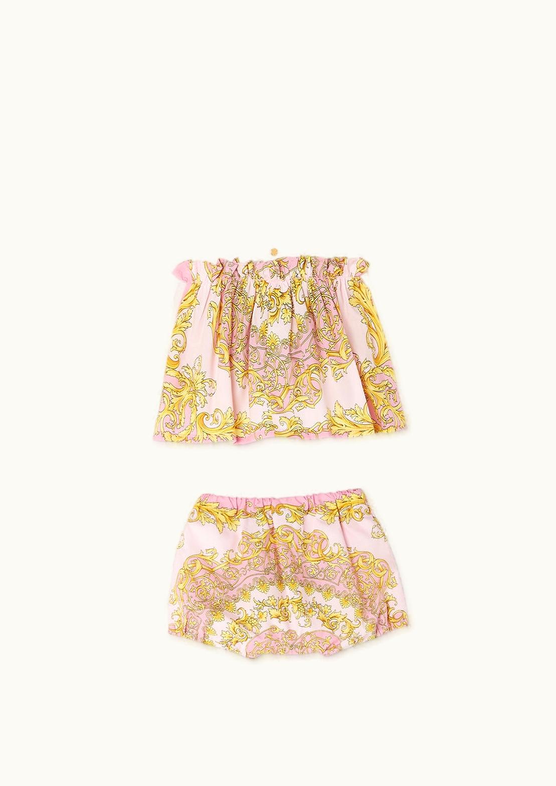 Versace Versace Barocco Frenzy Baby Dress Set White, Pink