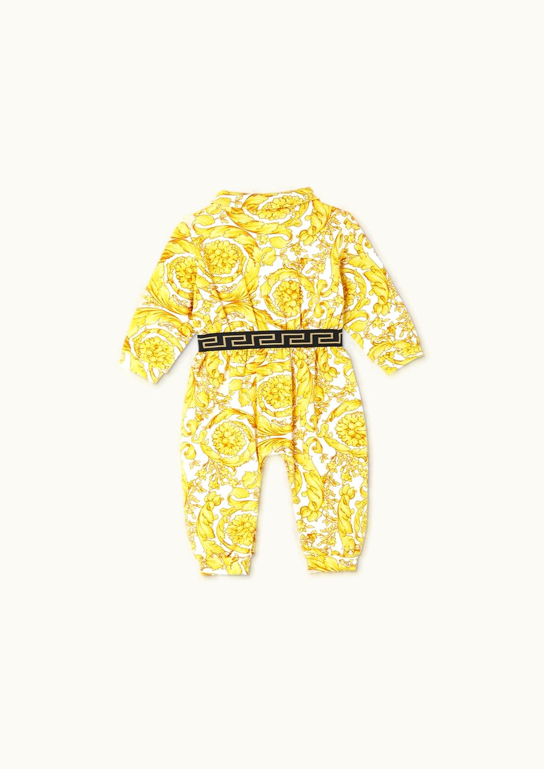 Versace Versace Barocco Greca Baby Romper Print, White, Gold