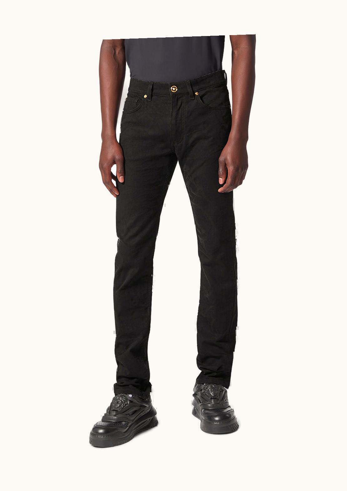 Versace Versace Barocco Jacquard Slim-Fit Jeans Black