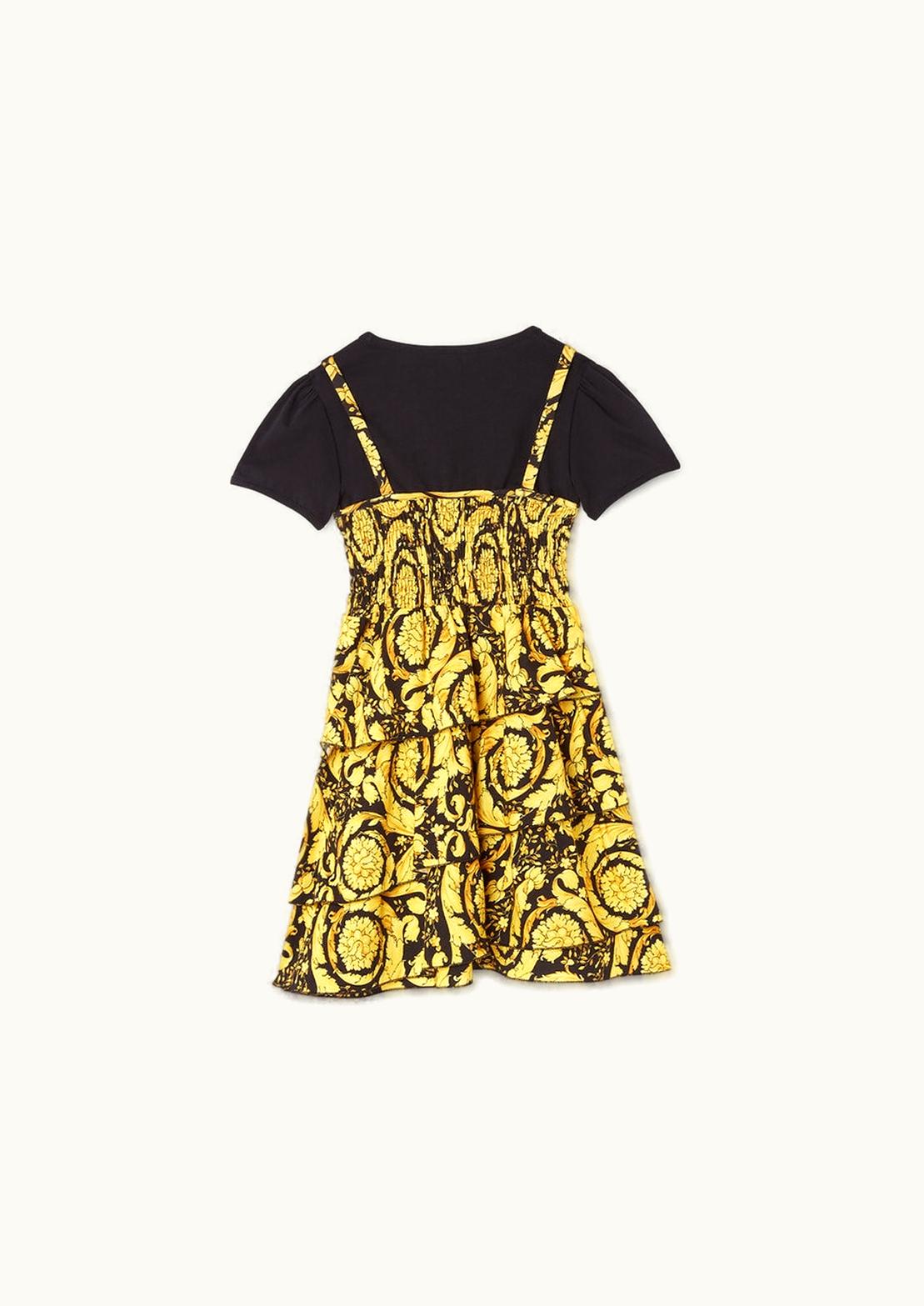 Versace Versace Barocco Kids Ruffled Dress Black, Gold