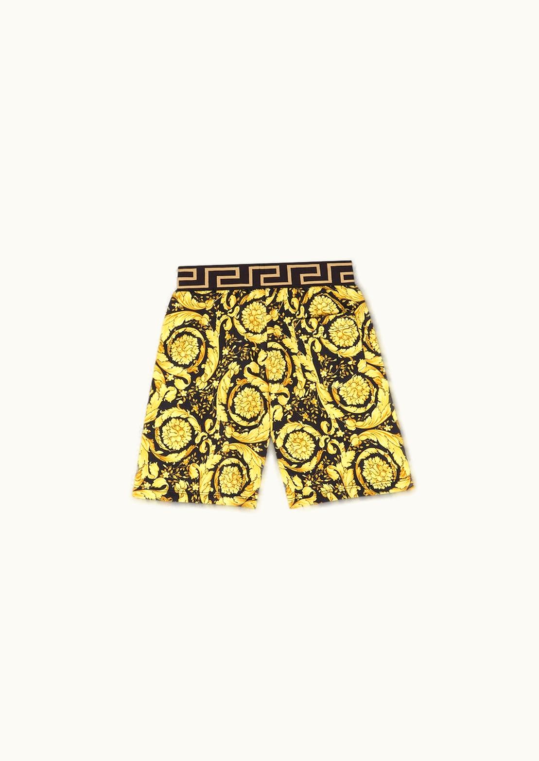 Versace Versace Barocco Kids Shorts Black, Print Greca Jersey Shorts