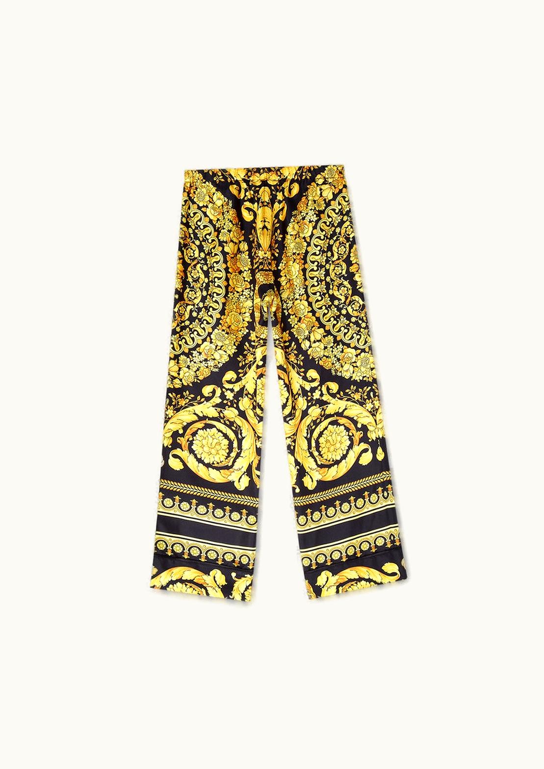 Versace Versace Barocco Kids Wide Leg Trousers Black