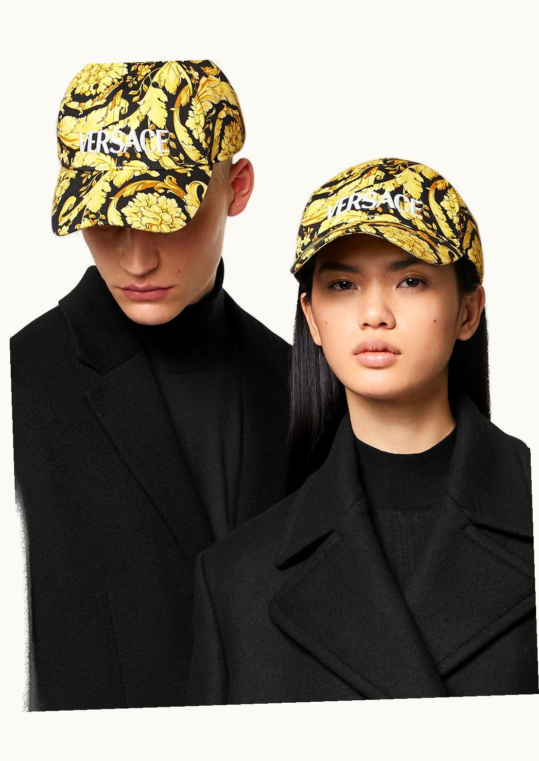 Versace Versace Embroidered Barocco Baseball Cap Black, Print
