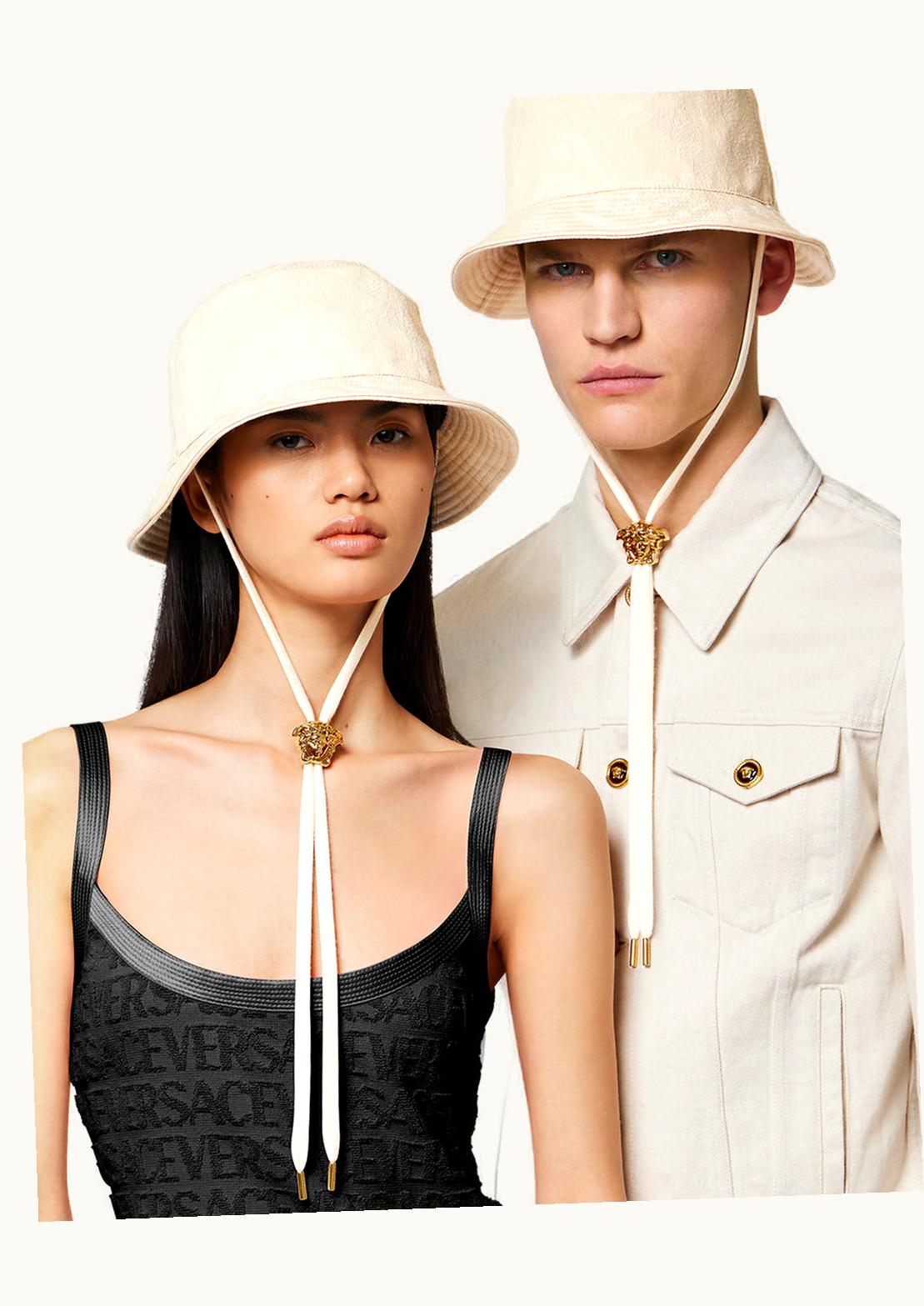 Versace Versace Barocco Silhouette Bucket Hat Beige