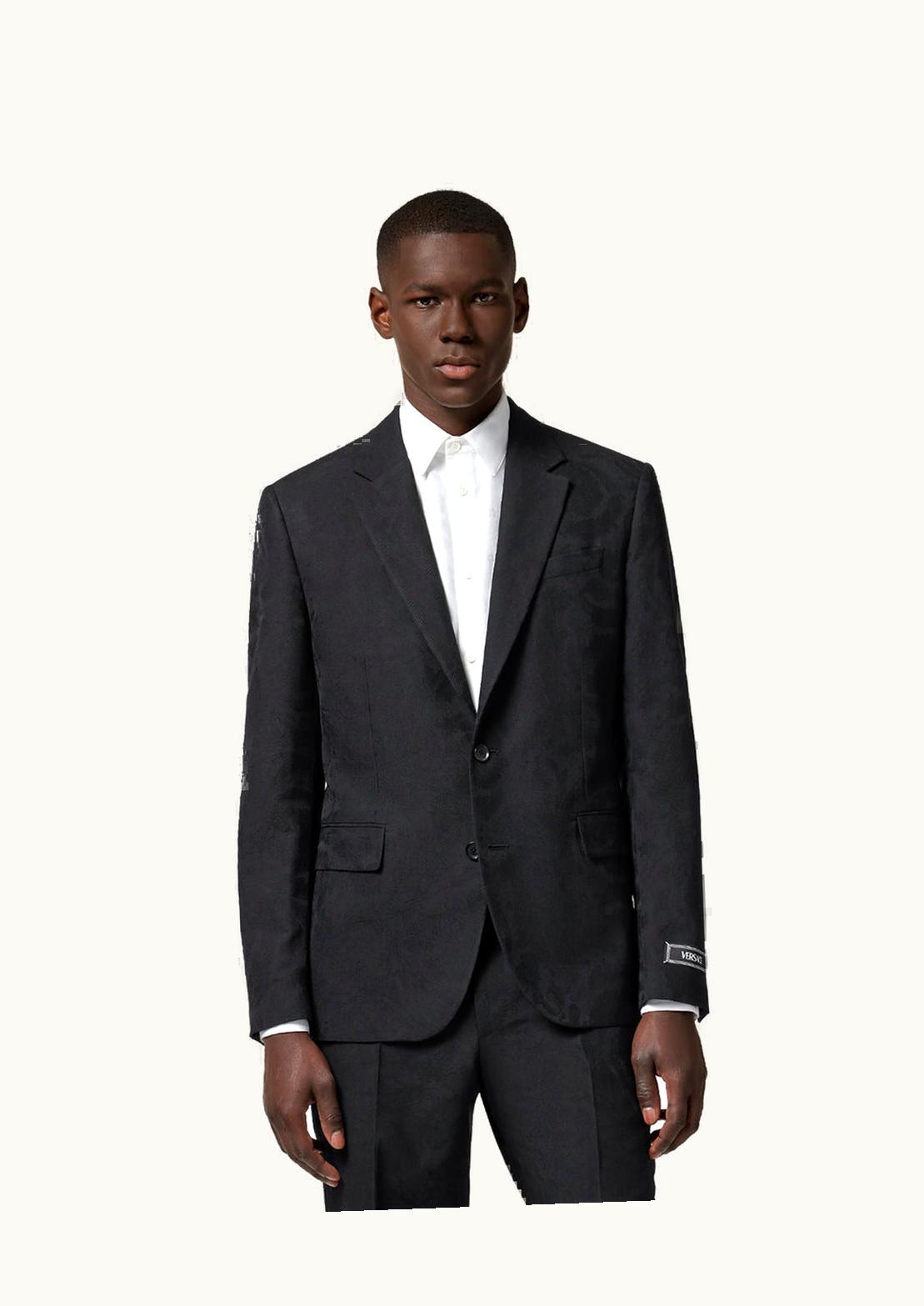 Versace Versace Barocco Silhouette Jacquard Blazer Black