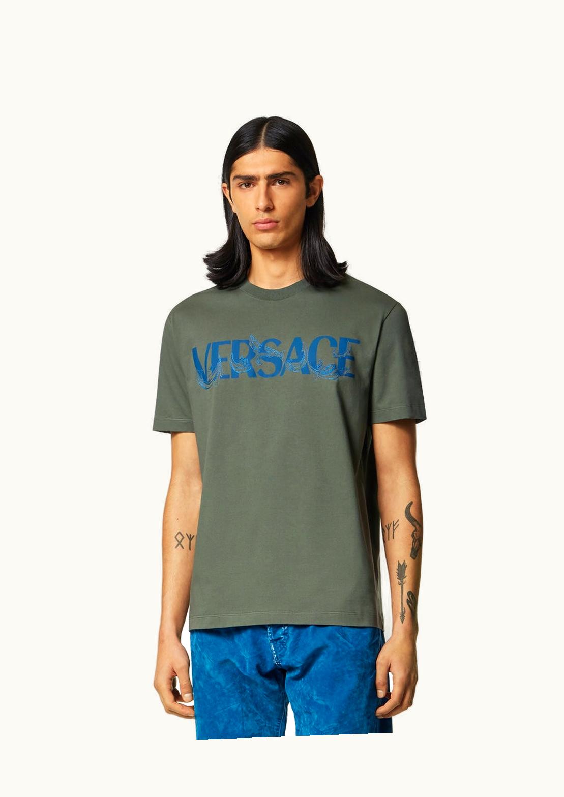 Versace Versace Barocco Silhouette Logo T-Shirt Green