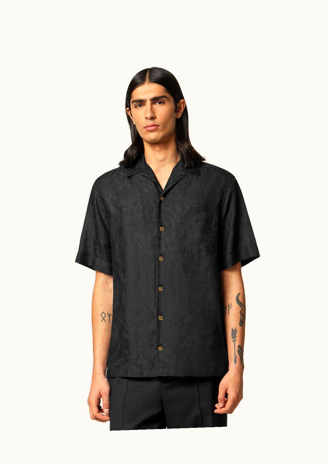 Versace Versace Barocco Silhouette Shirt Black