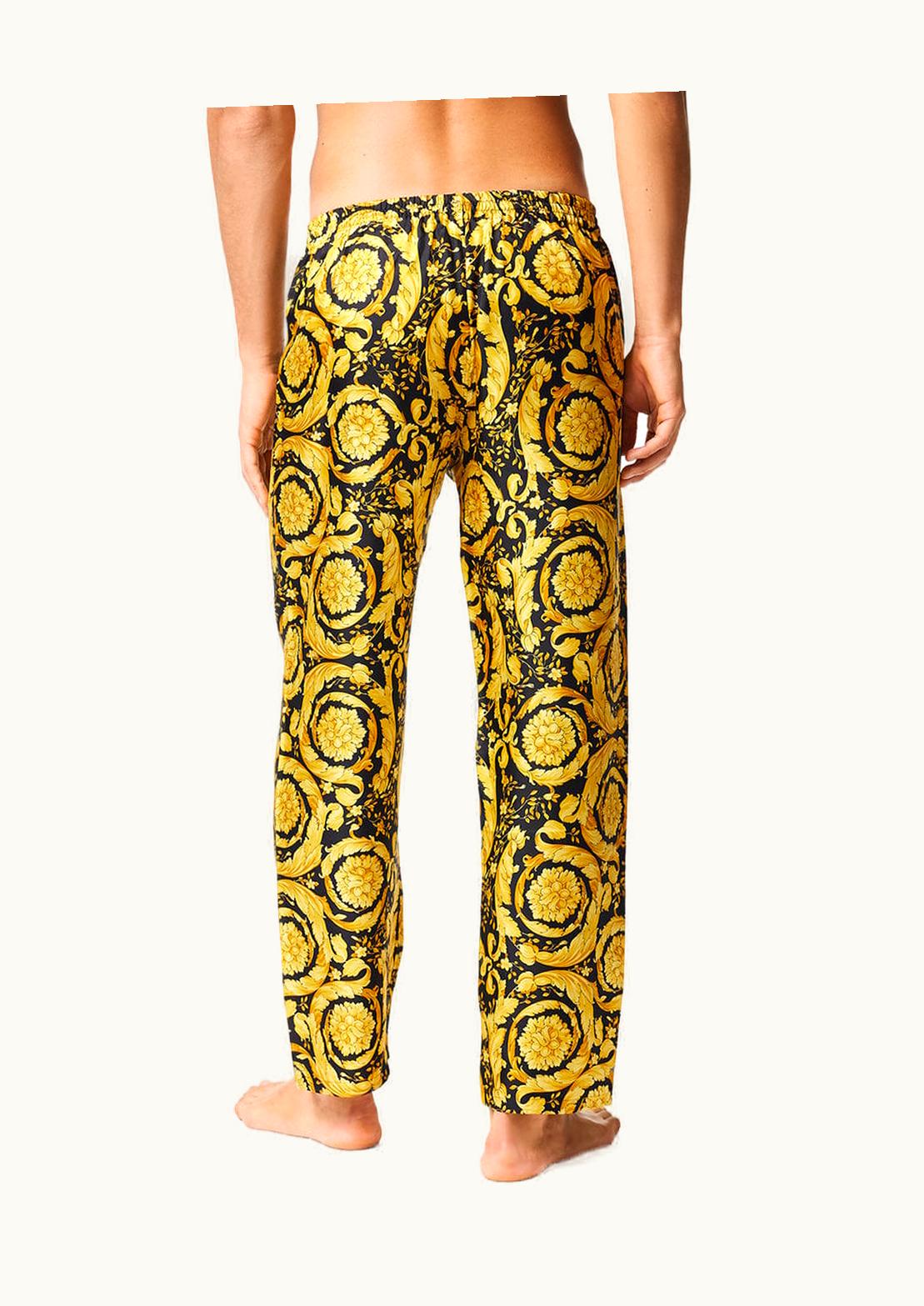 Versace Versace Barocco Silk Pyjama Trousers Black, Print