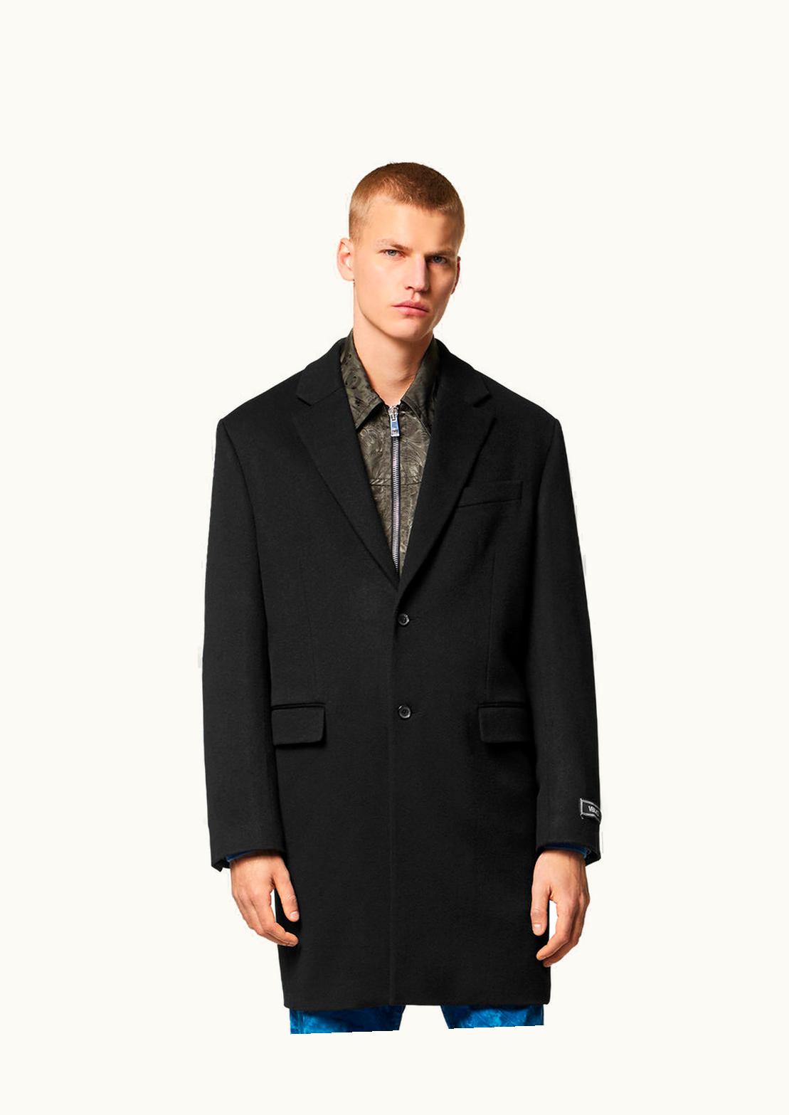 Versace Versace Barocco Single-Breasted Long Coat Black