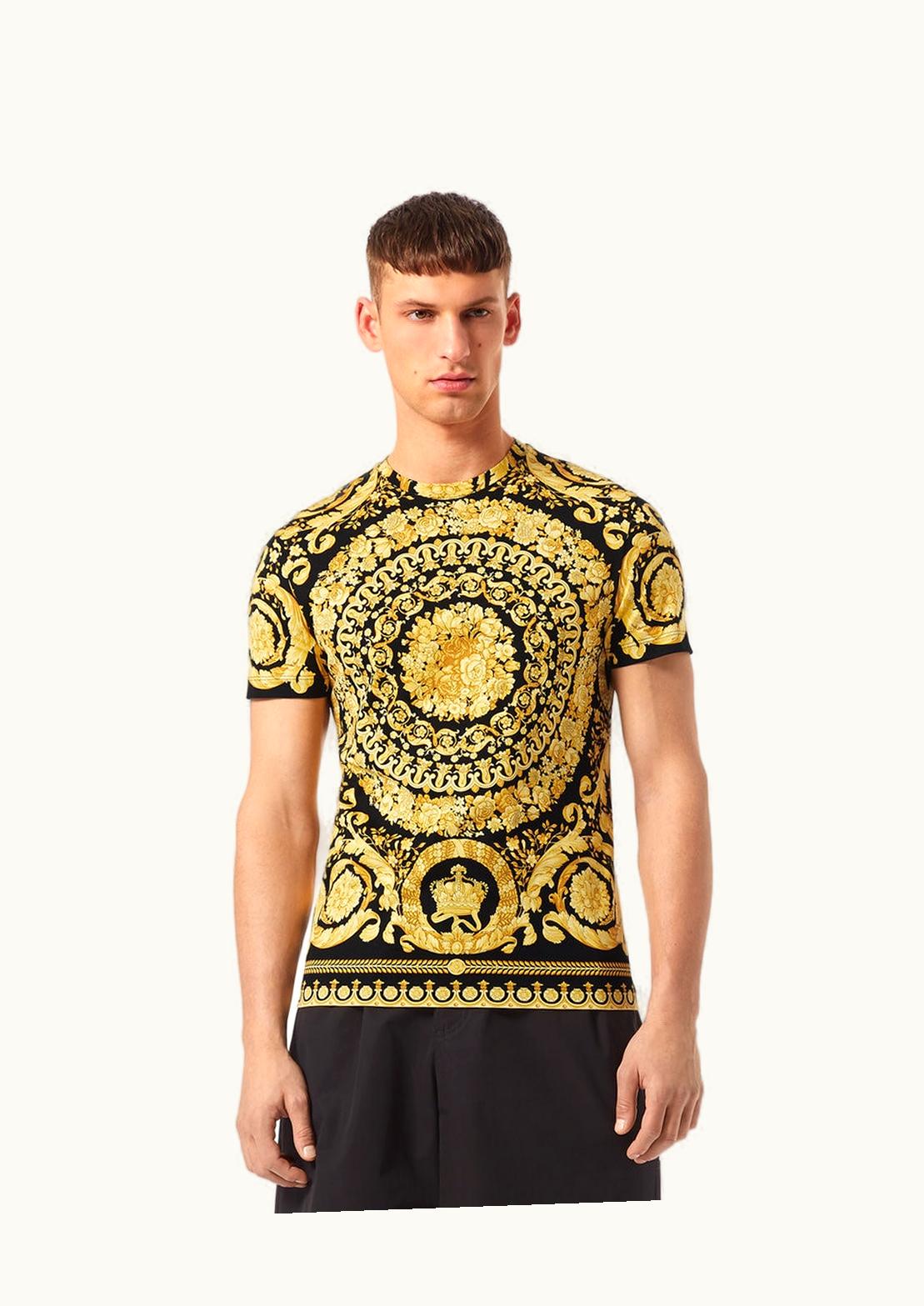 Versace Versace Barocco Print Short-Sleeved T-shirt Black