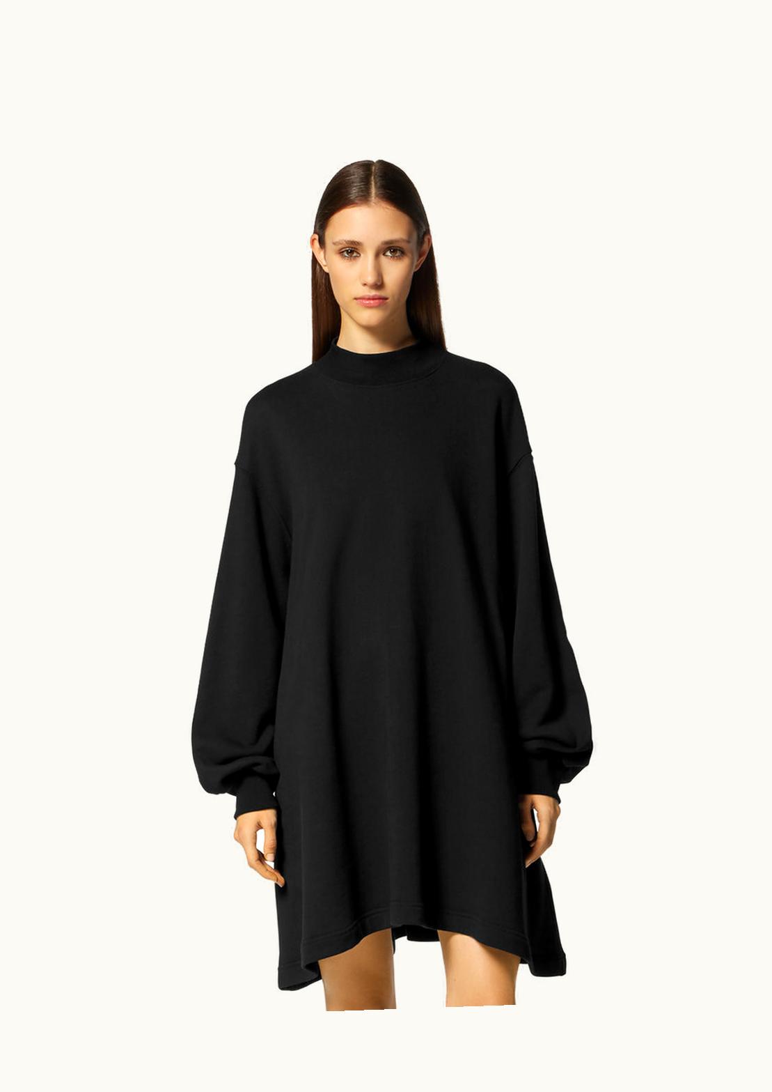 Versace Versace Baroque Buckle Mockneck Sweatshirt Dress Black
