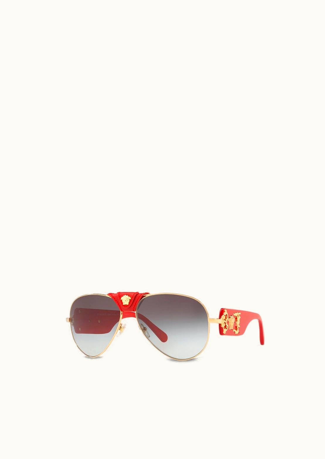 Versace Versace Baroque Pilot Sunglasses Red