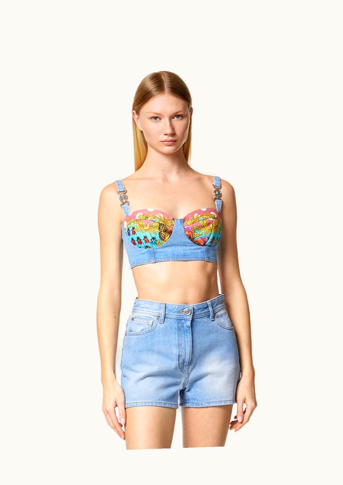 Versace Versace Butterflies Bustier Top Print, Blue
