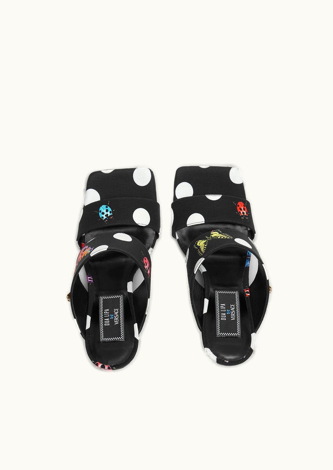 Versace Versace Dua Lipa x Versace Butterflies Ladybugs Canvas High Stiletto Mules Black