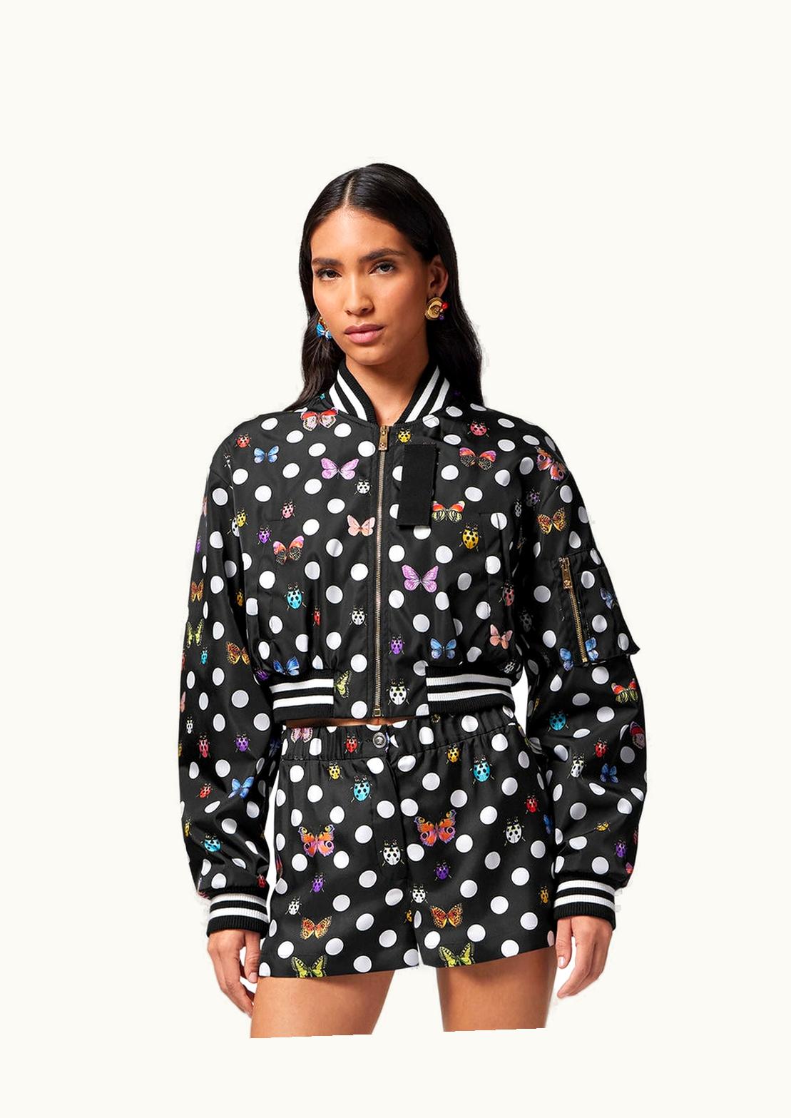 Versace Versace Butterflies Crop Bomber Jacket Black
