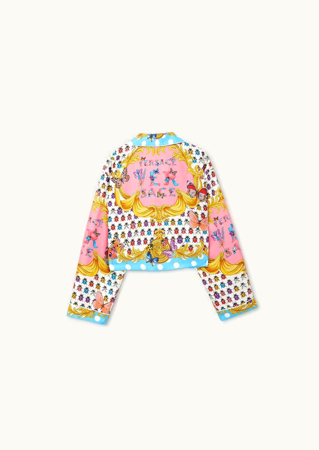Versace Versace Butterflies Crop Silk Shirt Print