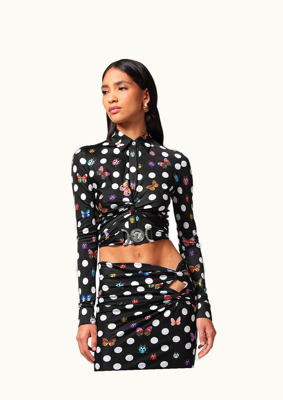 Versace Versace Butterflies Crop Wrap Shirt Print