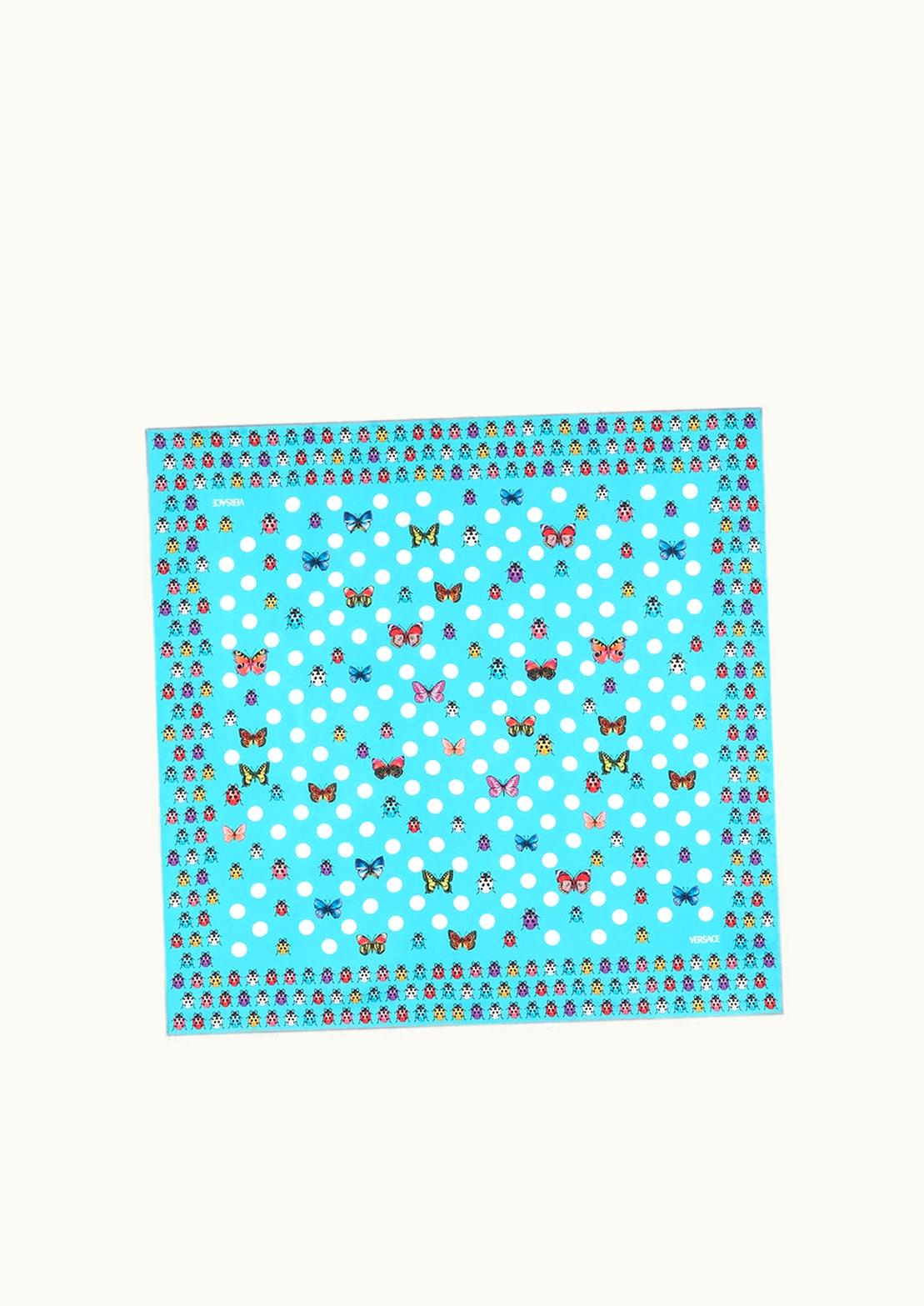 Versace Versace Butterflies Large Silk Foulard 90 CM Print, Blue