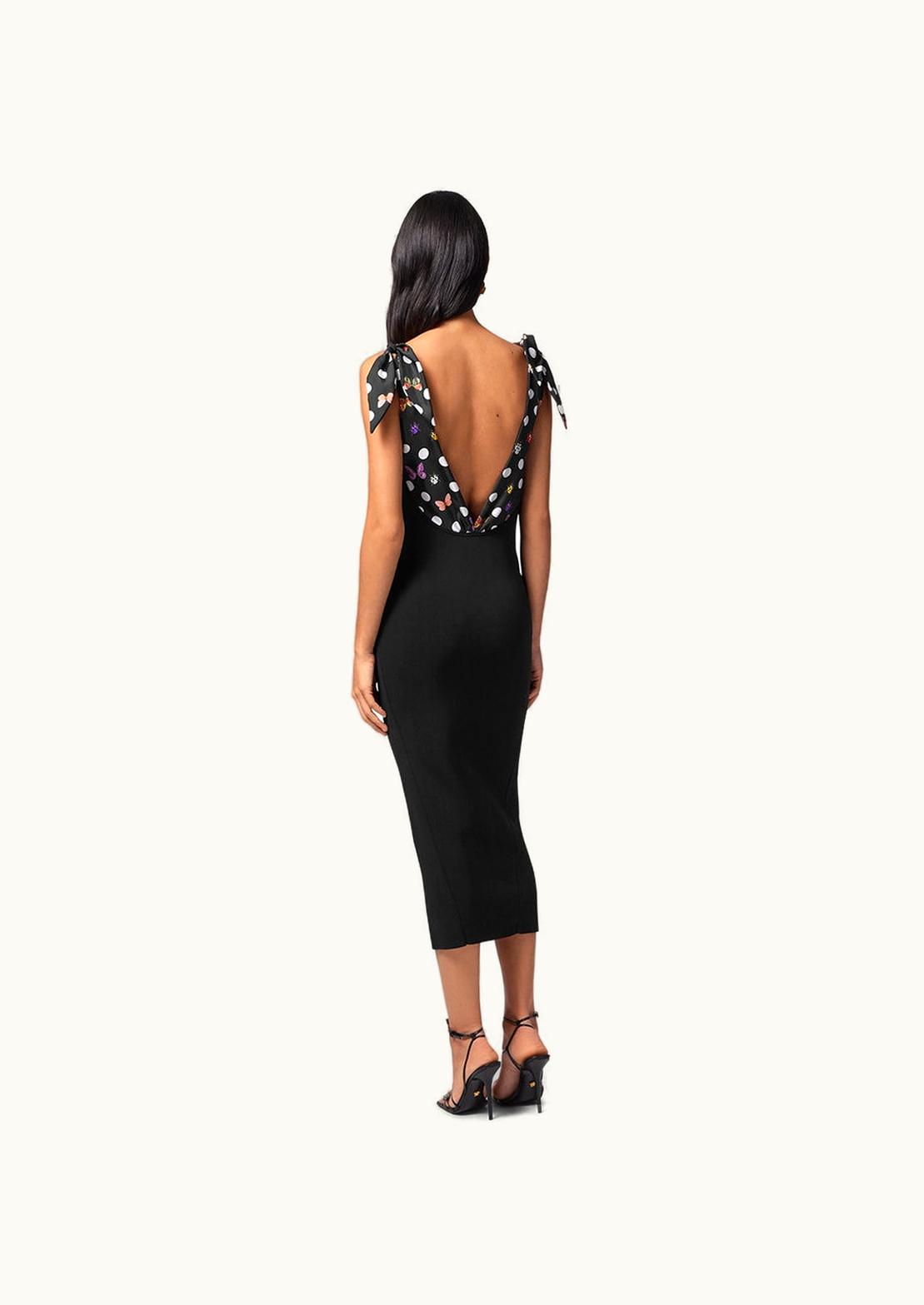 Versace Versace Butterflies Medusa '95 Knit Midi Dress Black