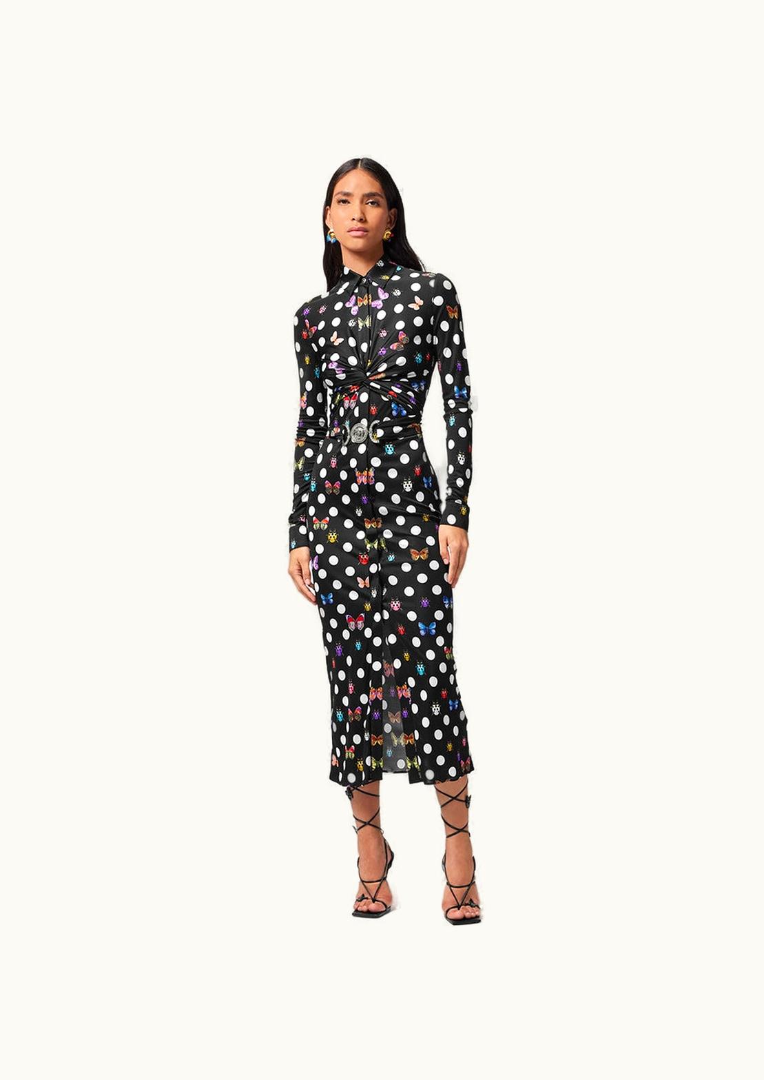 Versace Versace Butterflies Medusa '95 Shirt Midi Dress Print