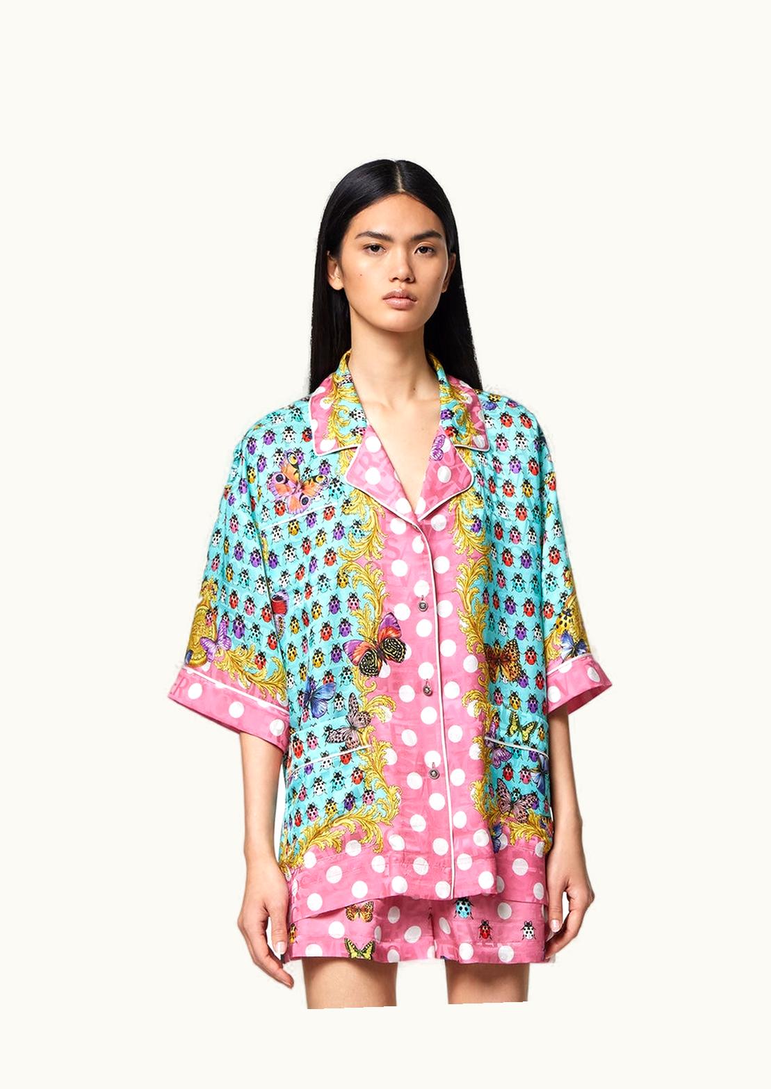 Versace Versace Butterflies Silk Blend Shirt Print