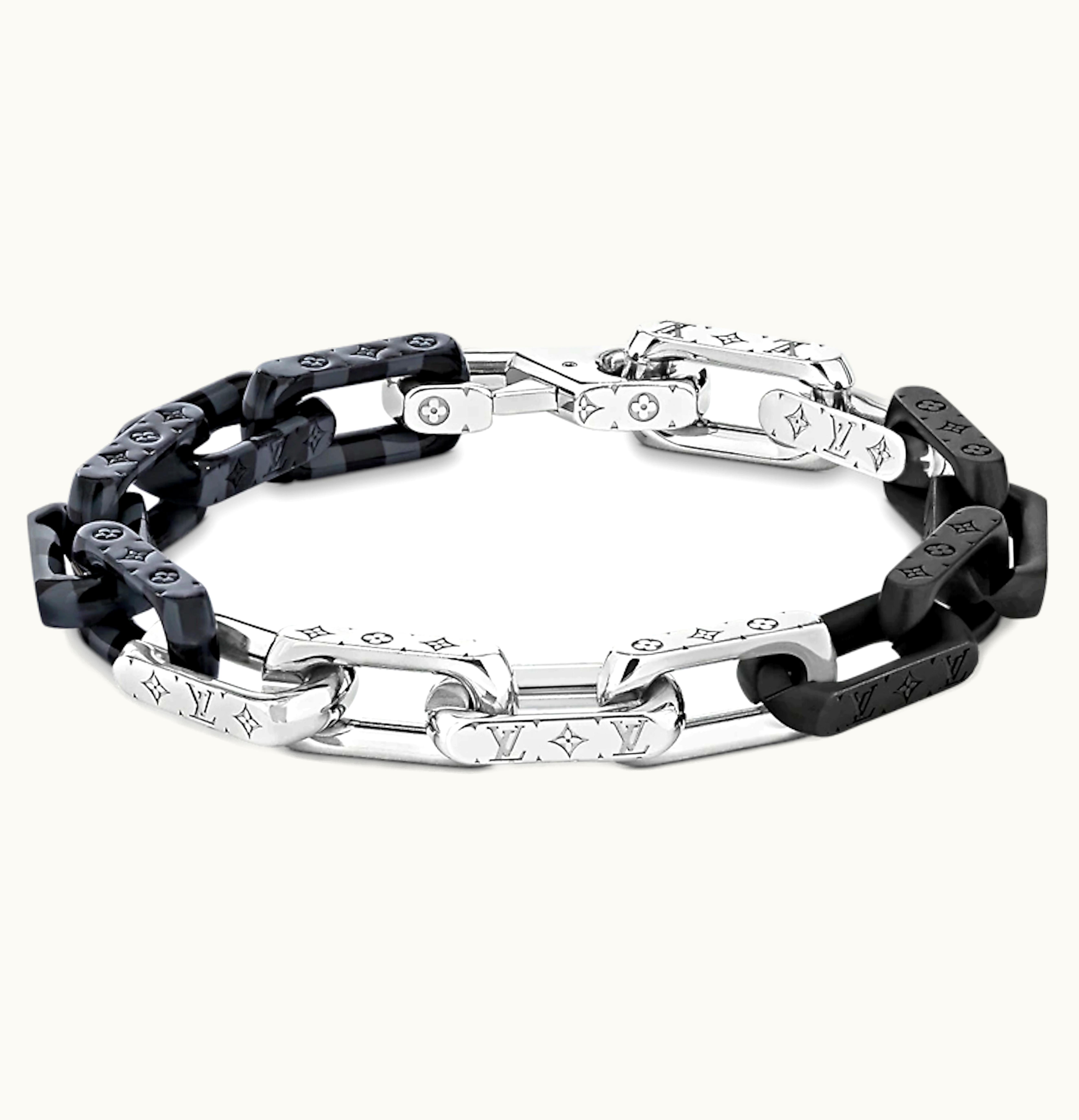 Louis Vuitton Louis Vuitton Damier Chain Bracelet Graphite Silver Black