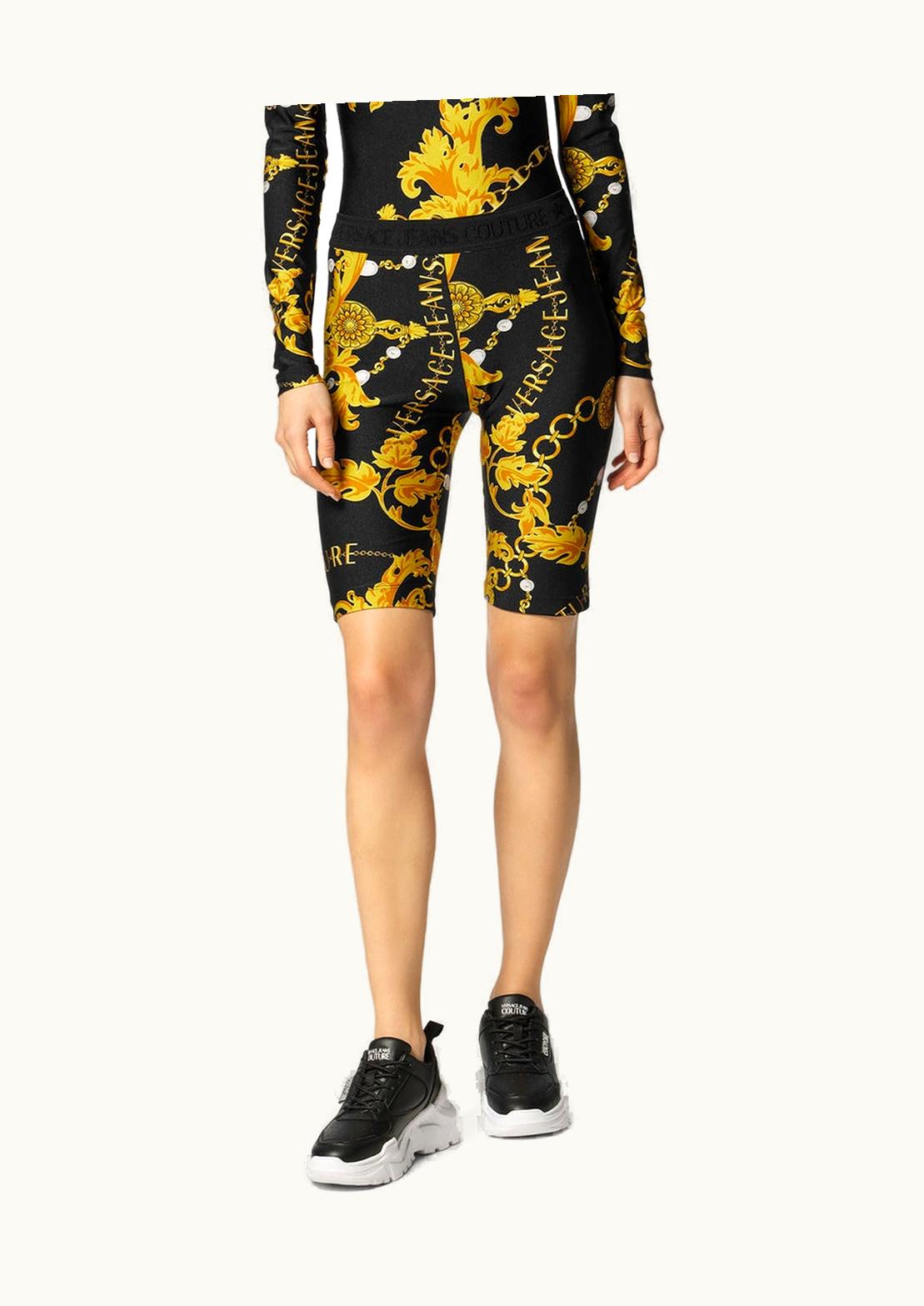Versace Versace Chain Couture Bicycle Shorts Black, Gold