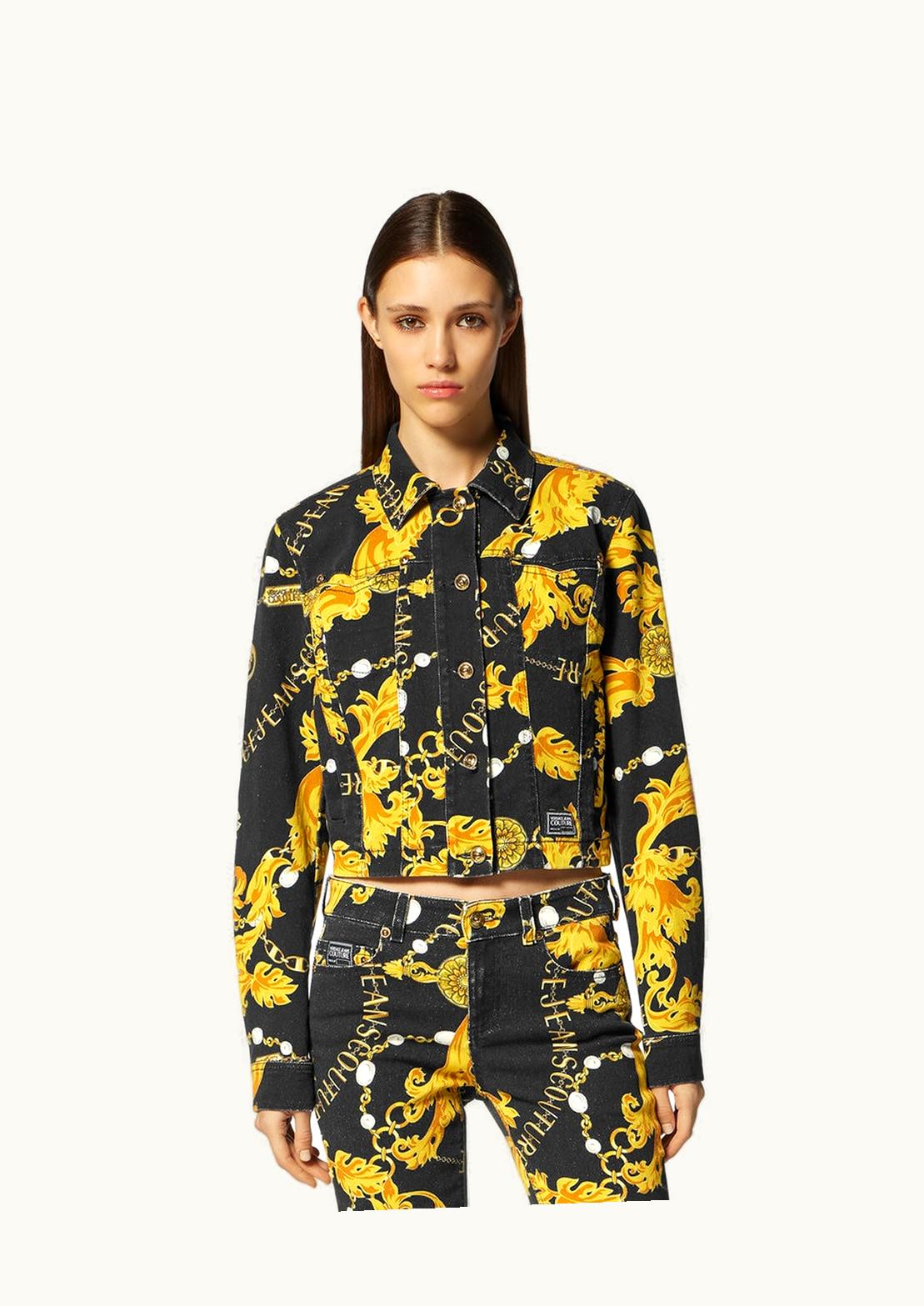 Versace Versace Chain Couture Blouson Denim Jacket Black, Gold