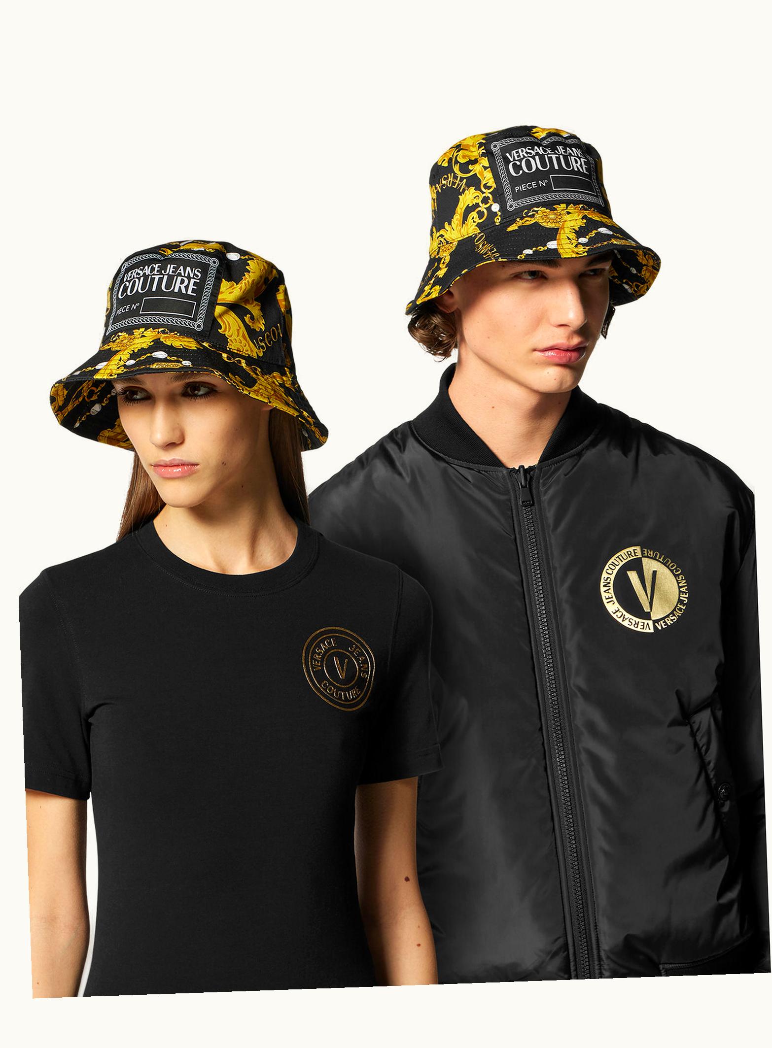 Versace Versace Chain Couture Bucket Hat Black, Gold