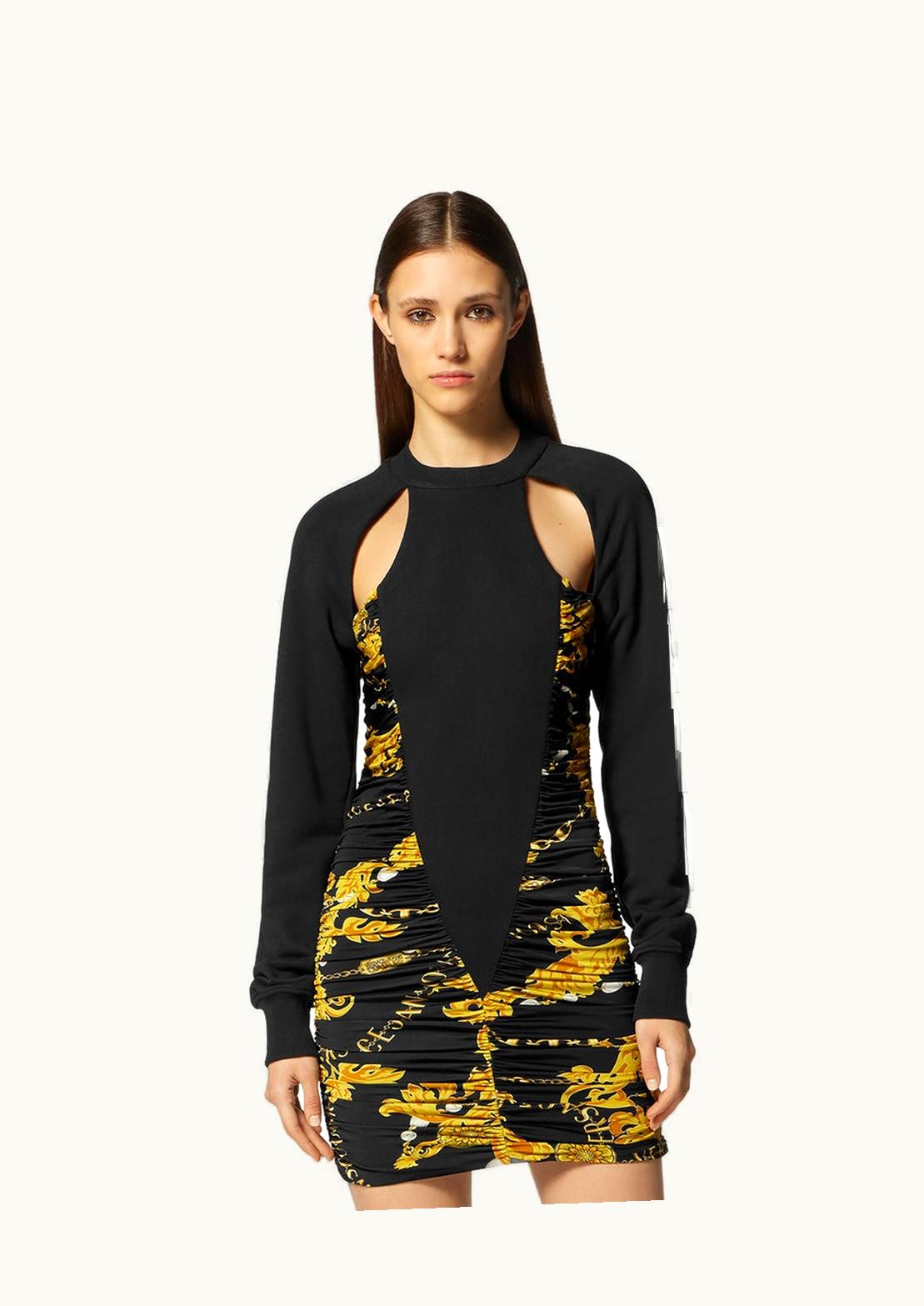 Versace Versace Chain Couture Cutout Sweatshirt Dress Black, Gold