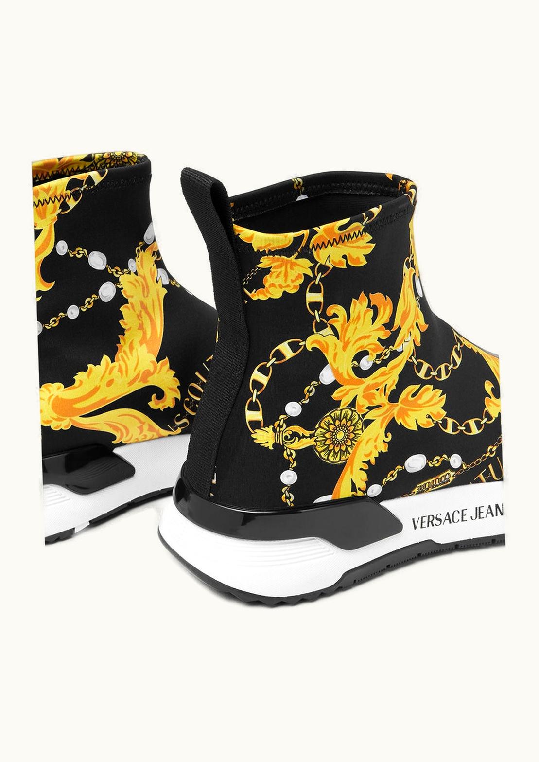 Versace Versace Chain Couture Dynamic Trainers Black, Gold