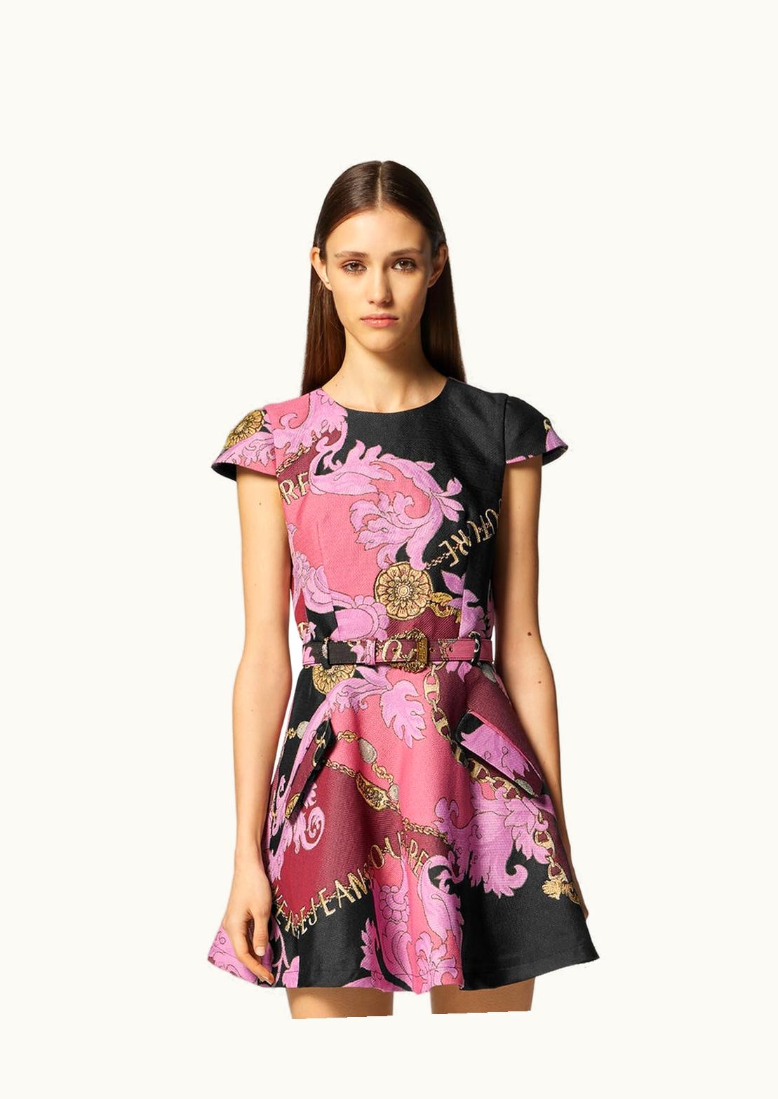 Versace Chain Couture Jacquard Mini Dress Print