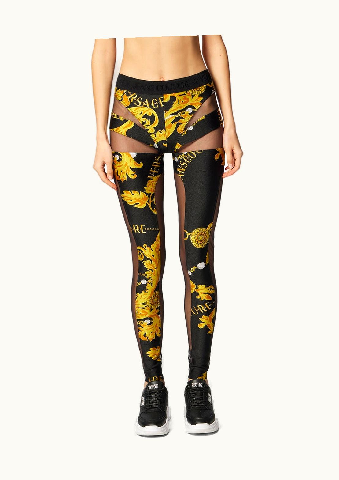 Versace Chain Couture Leggings Black, Gold
