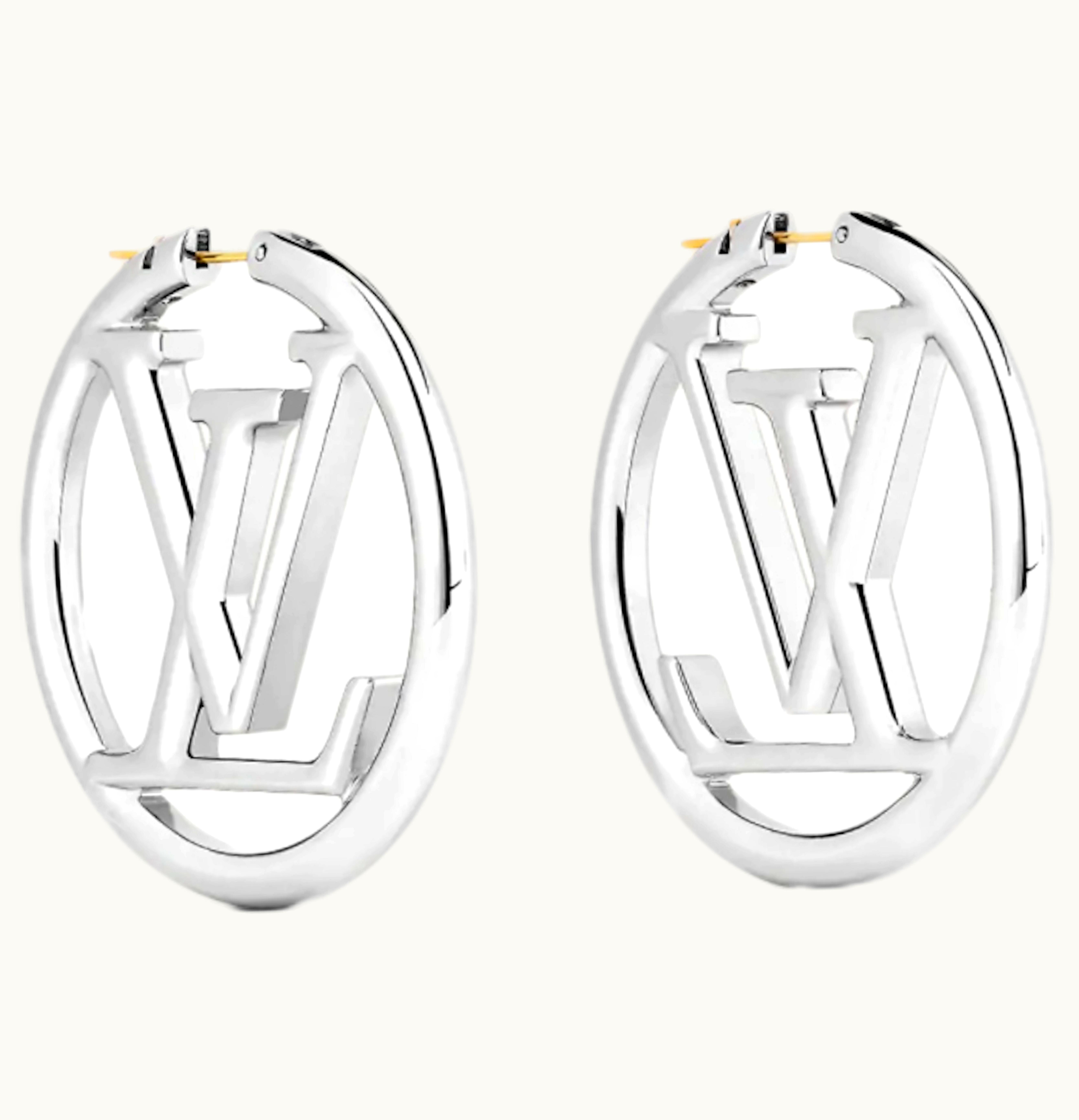 Louis Vuitton Louis Vuitton Louise Hoop Earrings Silver