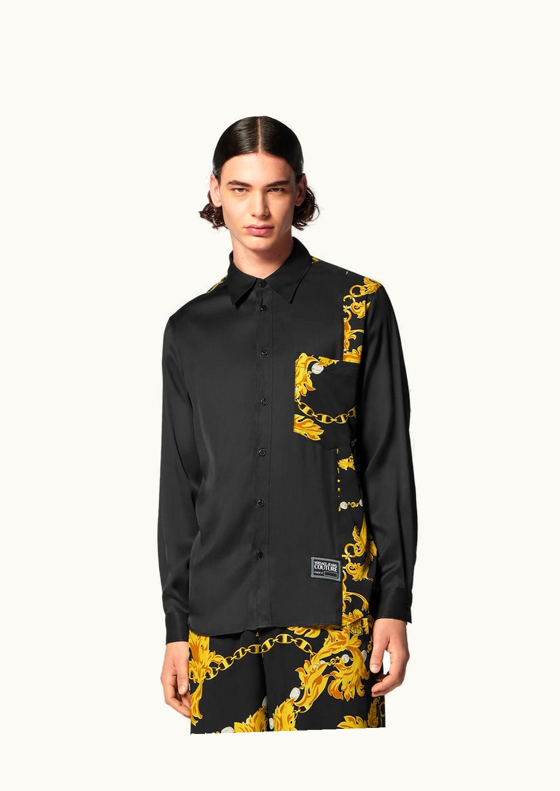 Versace Chain Couture Shirt Black, Gold - Long Sleeve Shirt Black, Gold