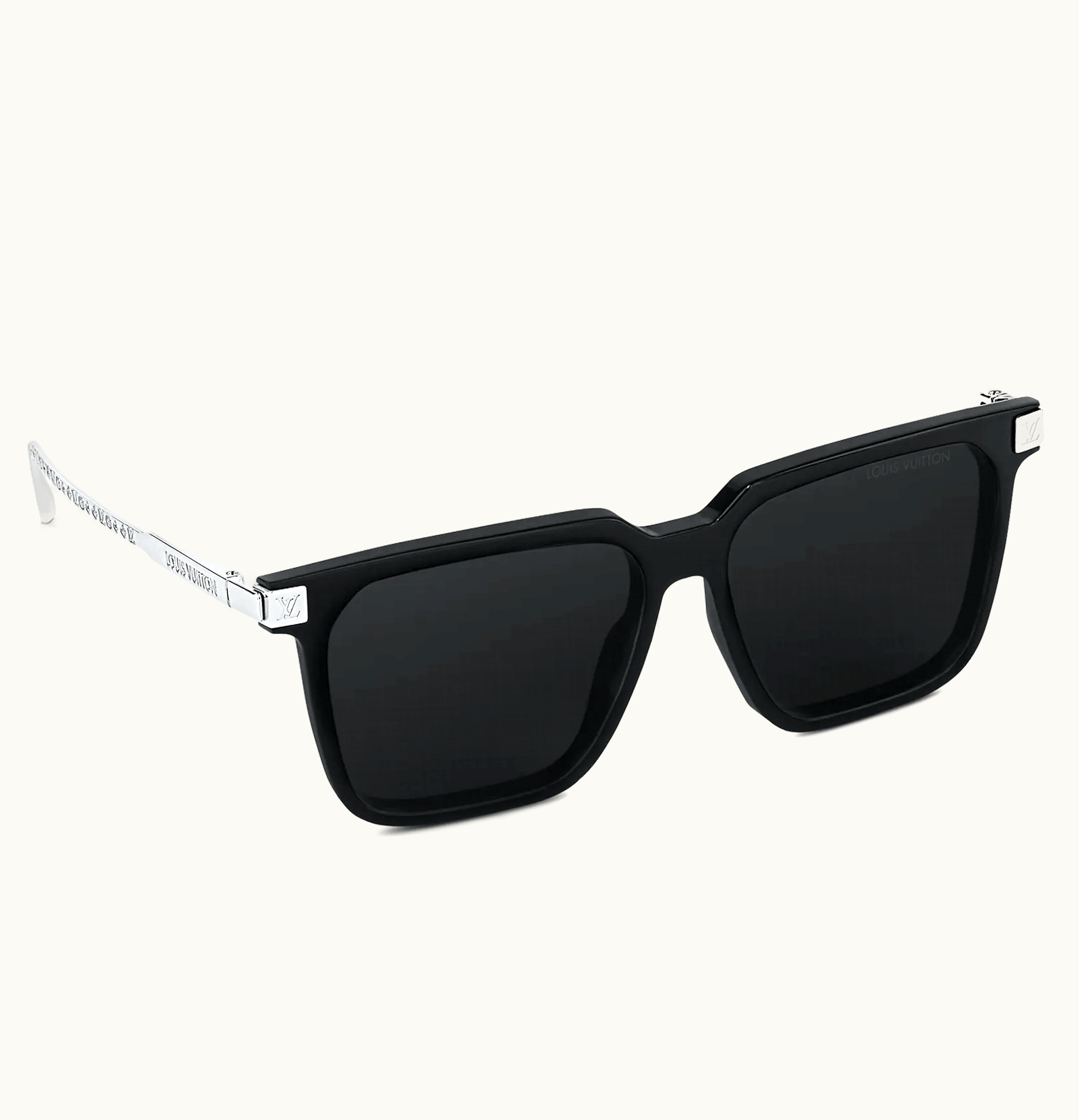 Louis Vuitton Louis Vuitton LV Rise Square Sunglasses Black Silver
